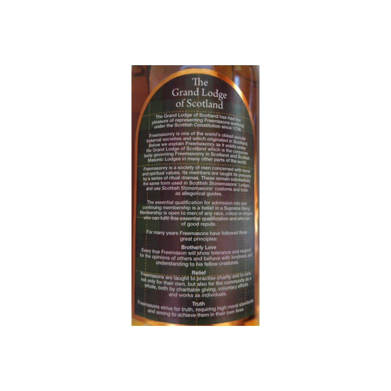 Single Malt Scotch Whisky Grand Master Mason's Choice IoA 3