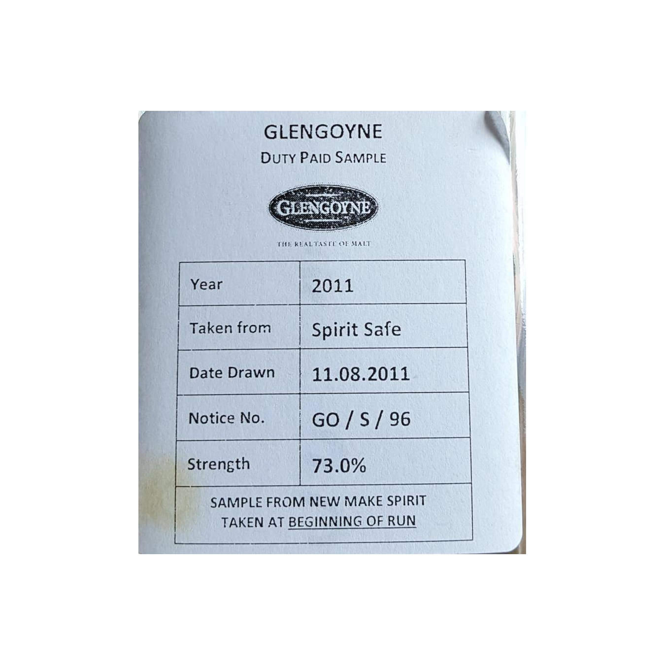 Glengoyne 2011 Spirit Whisky