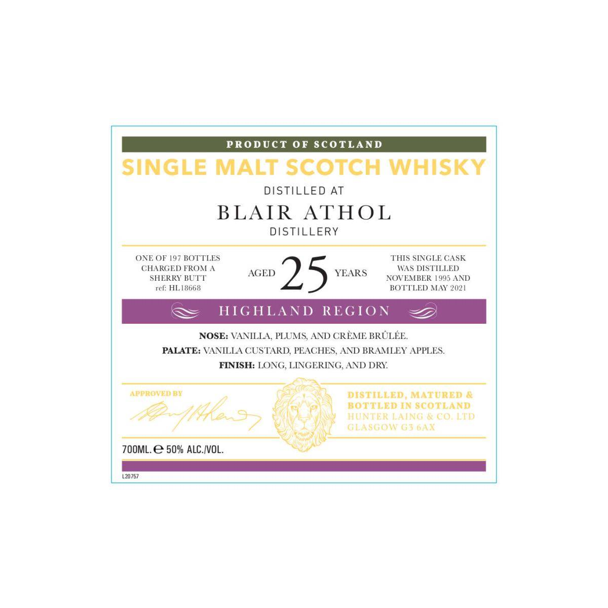 Blair Athol Old Malt Cask 1995 25 Years Single Malt Whisky 3