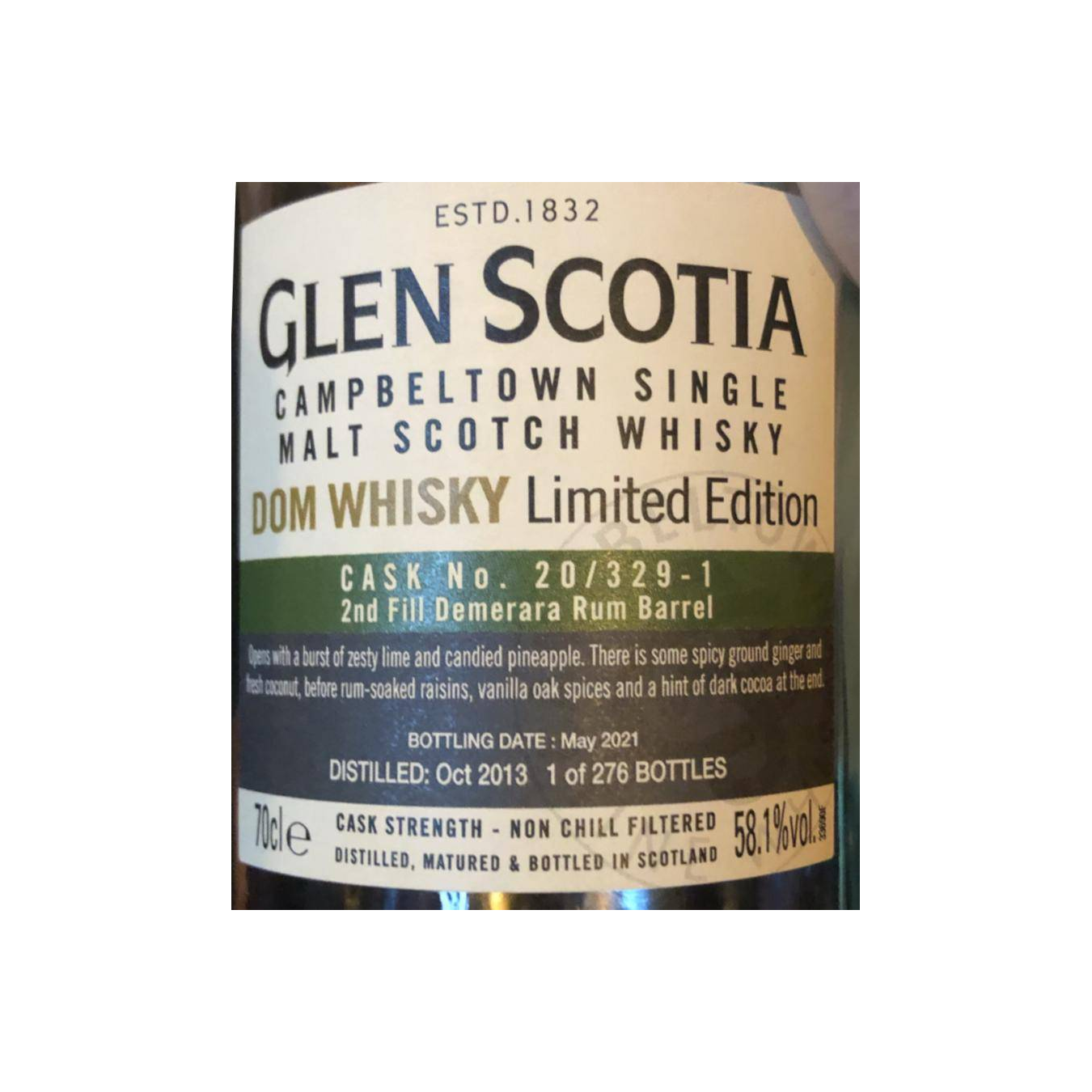 Glen Scotia 2013 8 Years Single Malt Whisky
