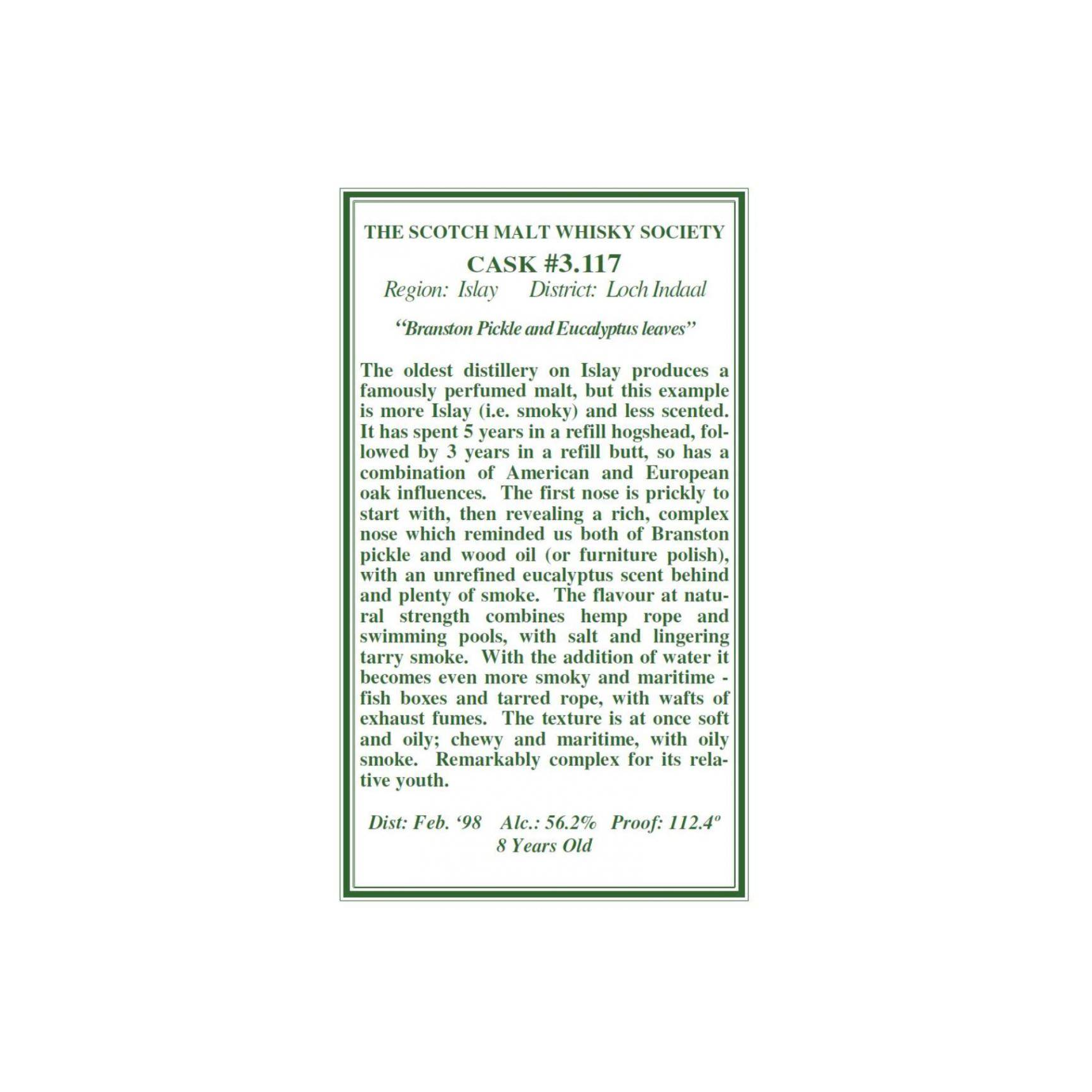 The Scotch Malt Whisky Society 1998 8 Years Single Malt Whisky