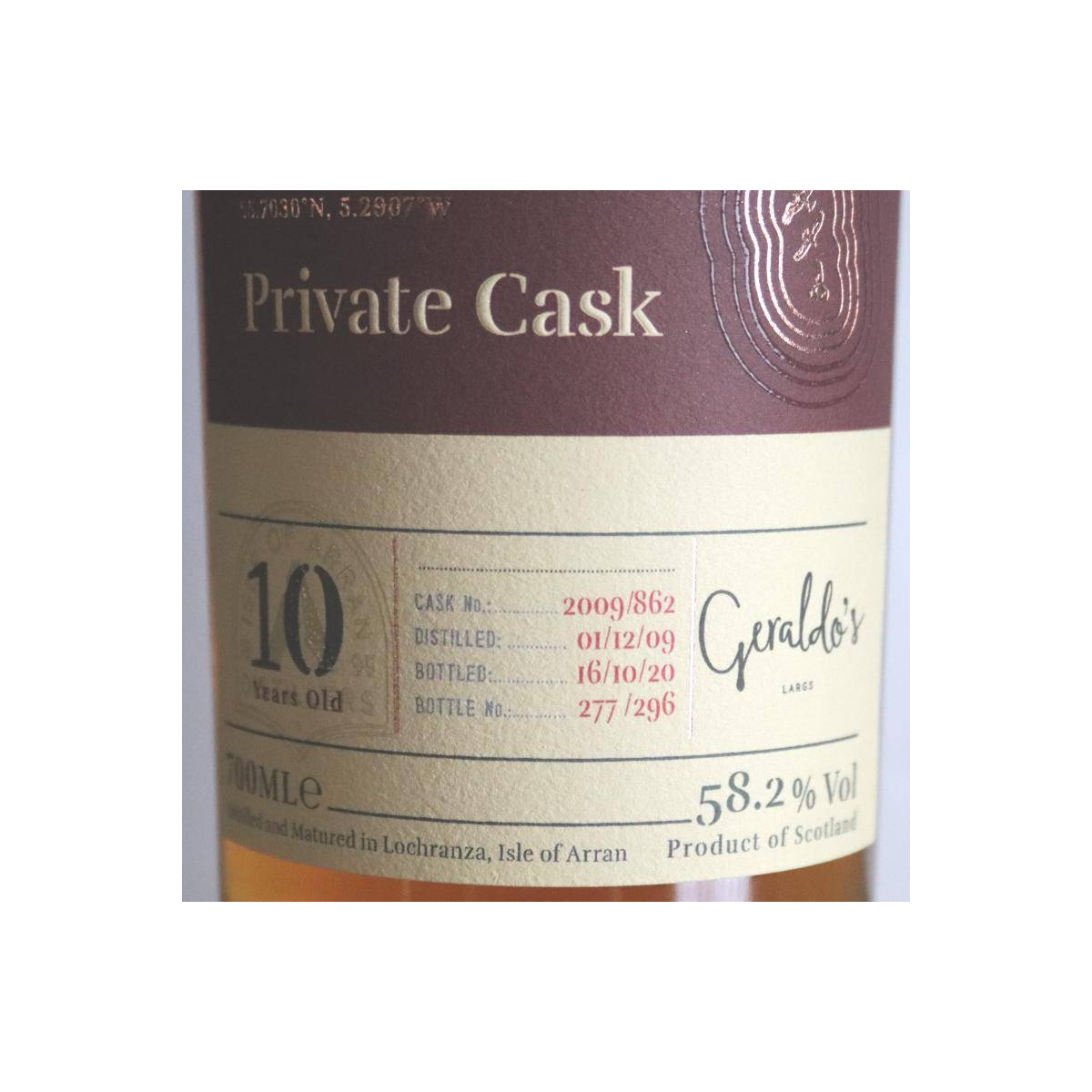 Arran Private Cask 2009 10 Years Single Malt Whisky 2