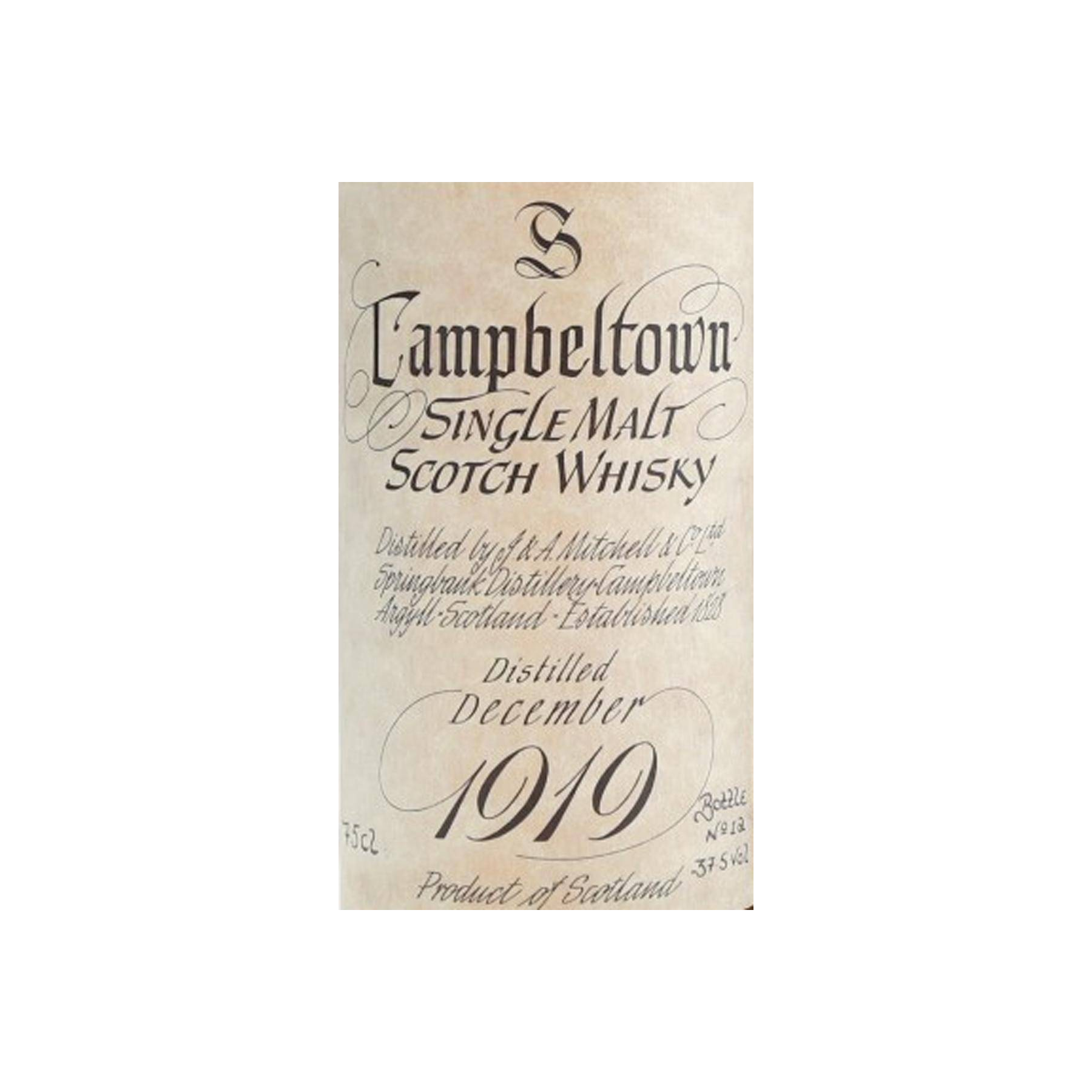 Springbank 1919 50 Years Single Malt Whisky