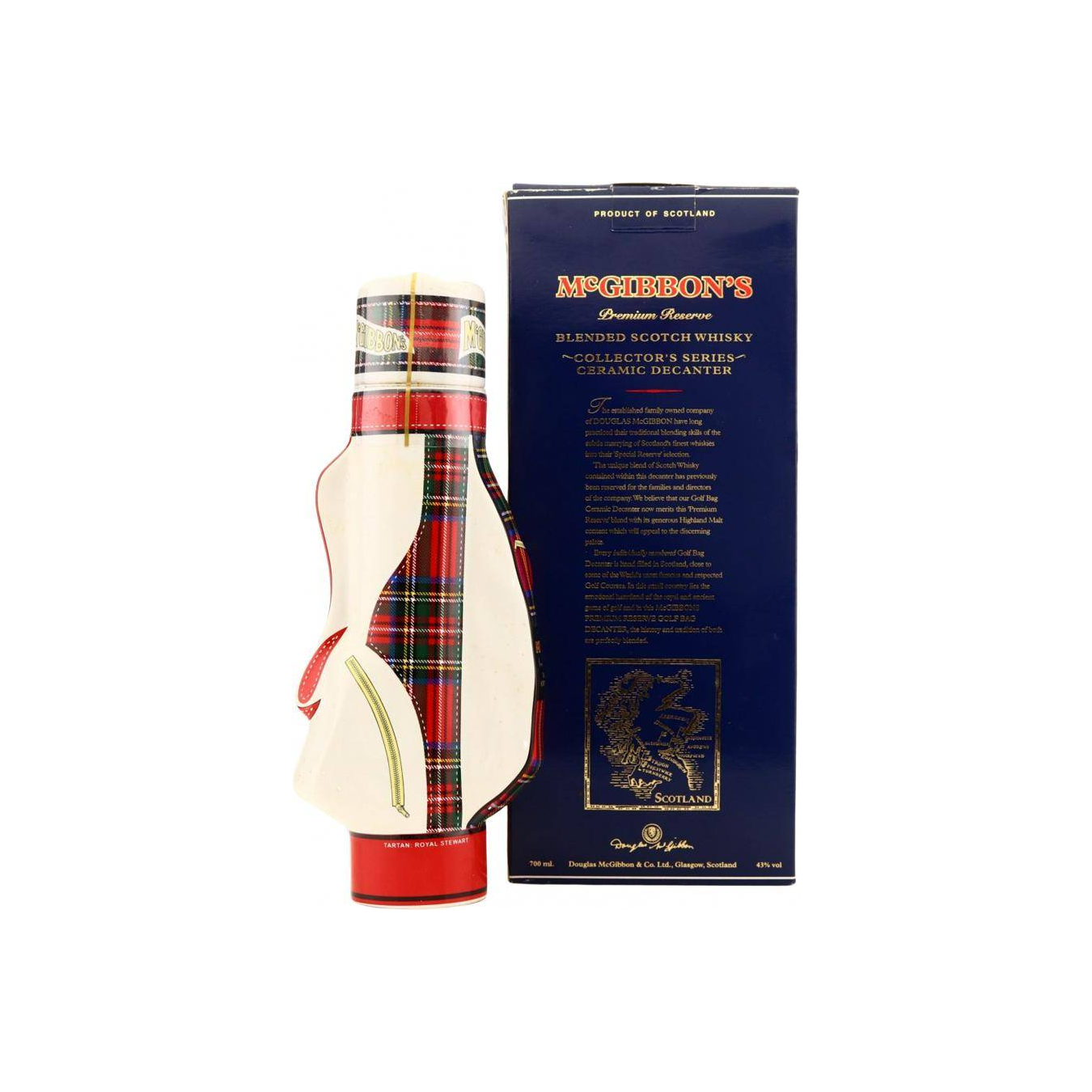 McGibbon's Golf Bag Decanter Tartan Royal Stewart 2