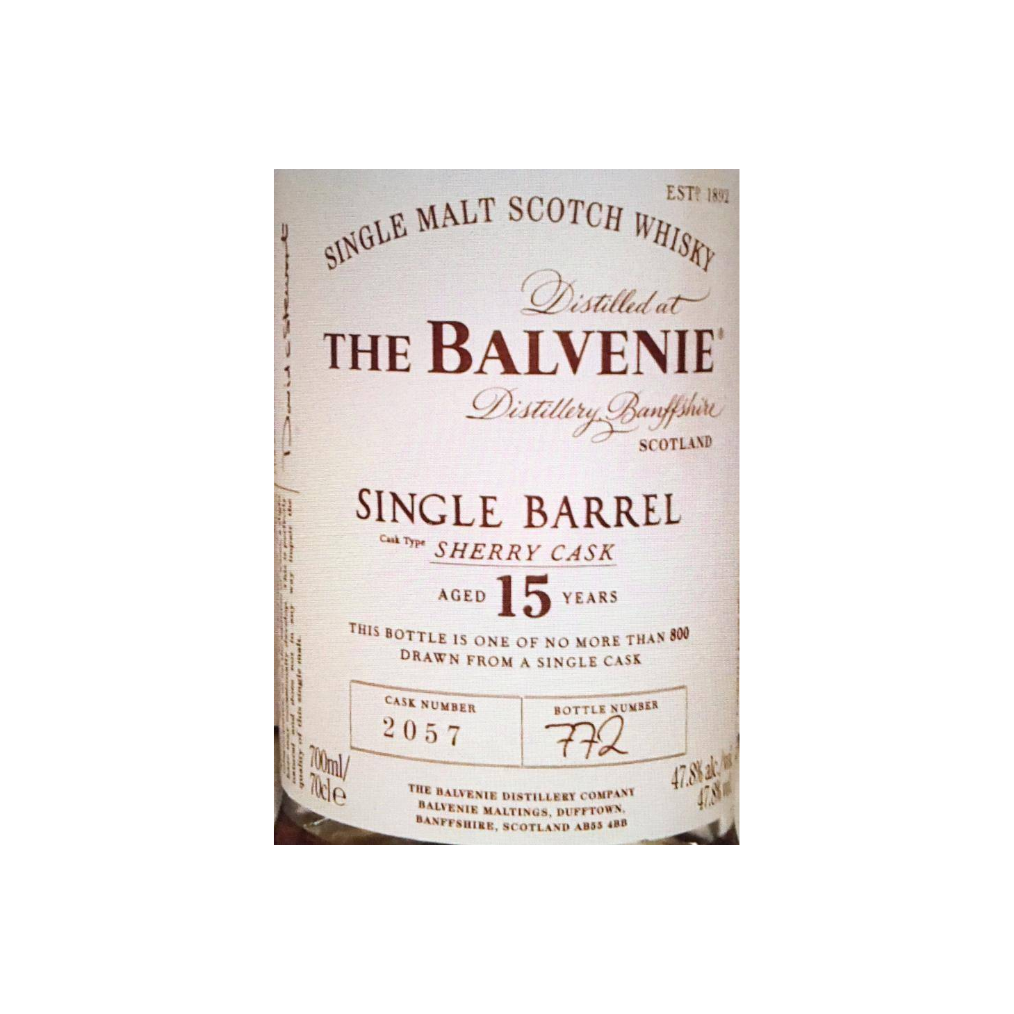 The Balvenie 15 Years Single Malt Whisky