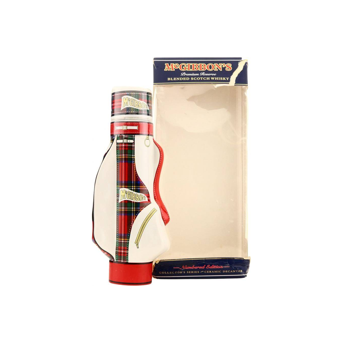 McGibbon's Golf Bag Decanter Tartan Royal Stewart