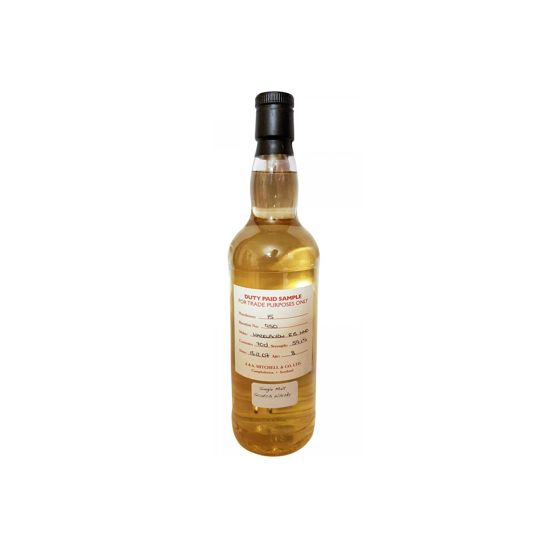 Hazelburn Duty Paid Sample - For Trade Purposes Only 2007 8 Years Single Malt Whisky
