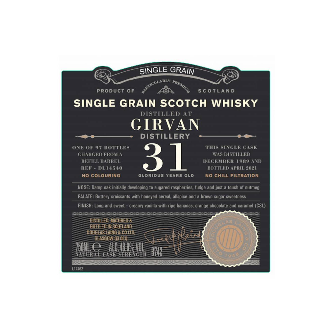 Girvan Old Particular 1989 31 Years Single Grain Whisky