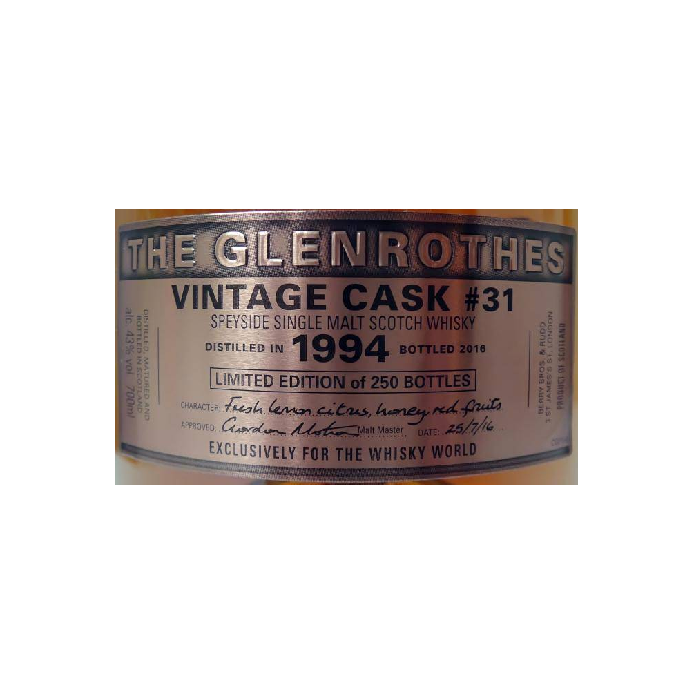 The Glenrothes 1994 22 Years Single Malt Whisky 3