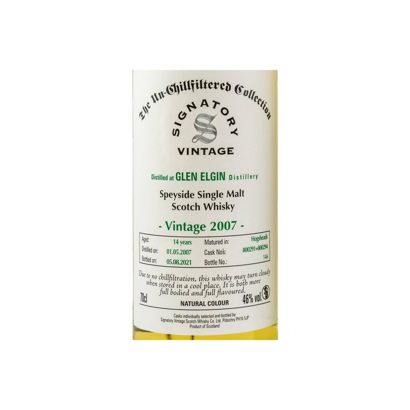 Glen Elgin The Un-Chillfiltered Collection 2007 14 Years Single Malt Whisky 3