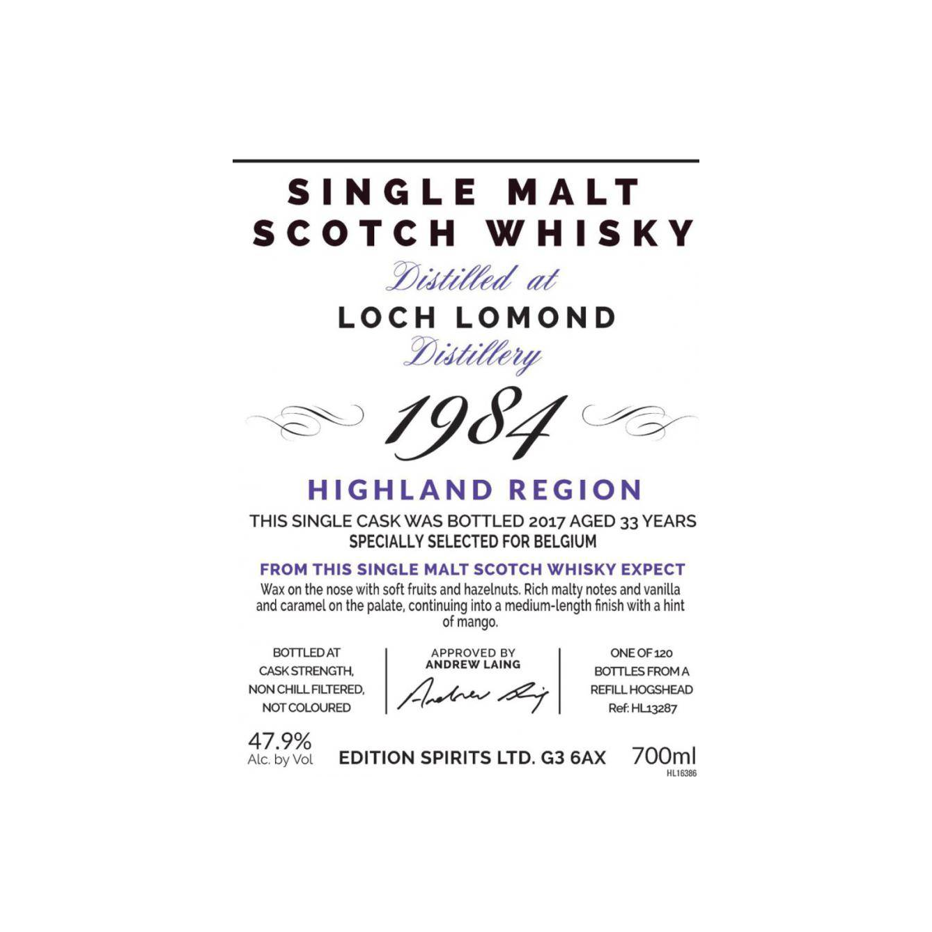 Loch Lomond The First Editions 1984 33 Years Single Malt Whisky 2