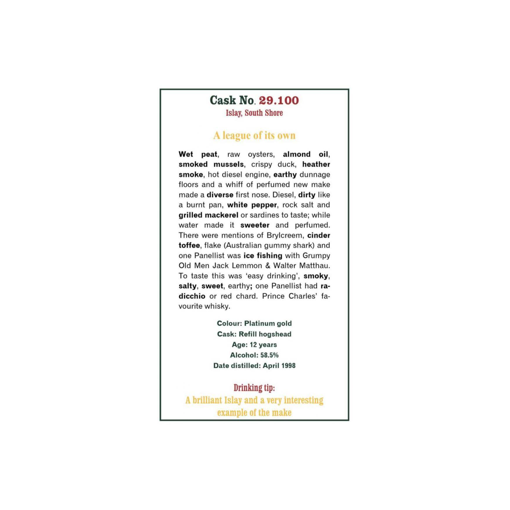 The Scotch Malt Whisky Society 1998 12 Years Single Malt Whisky
