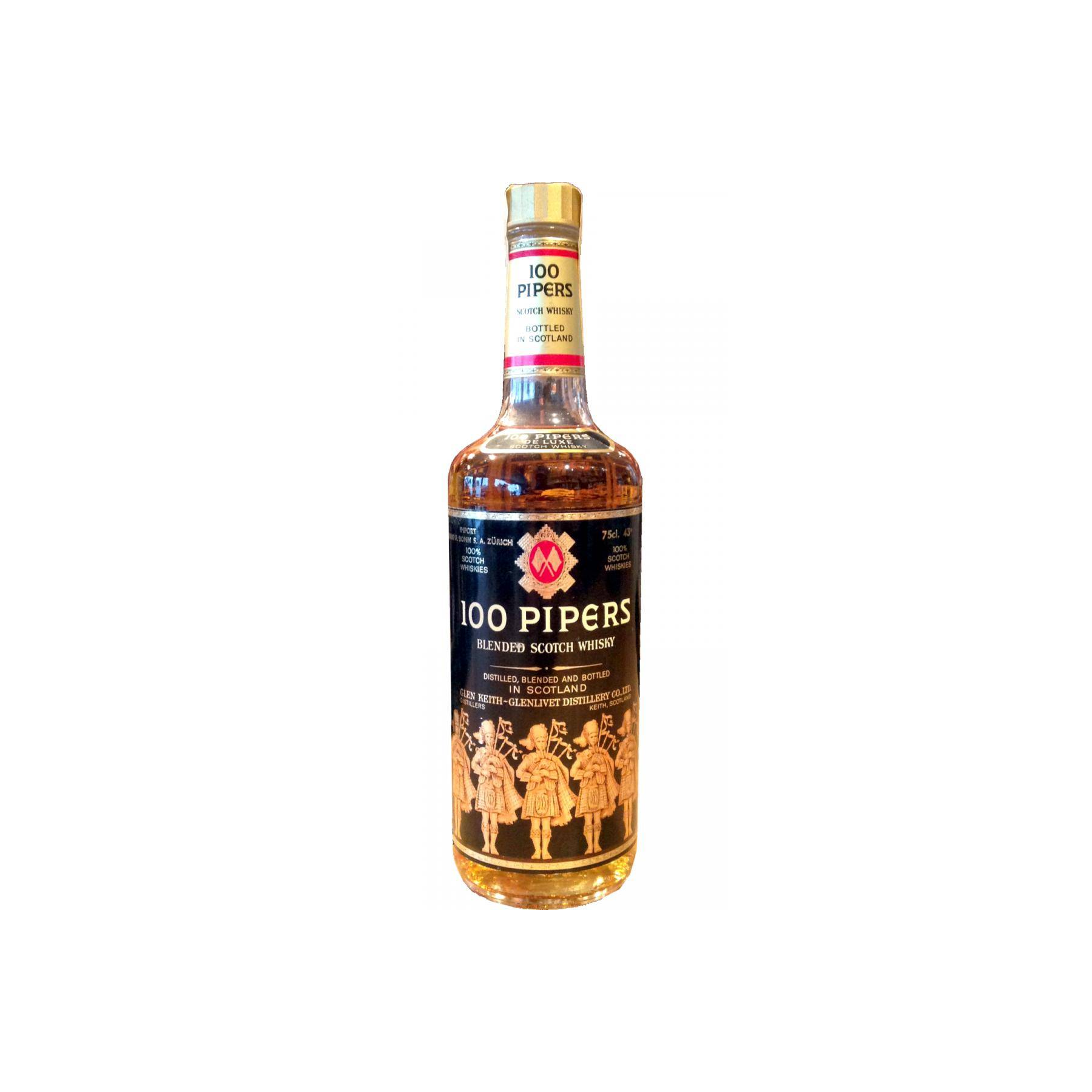 100 Pipers De Luxe Scotch Whisky