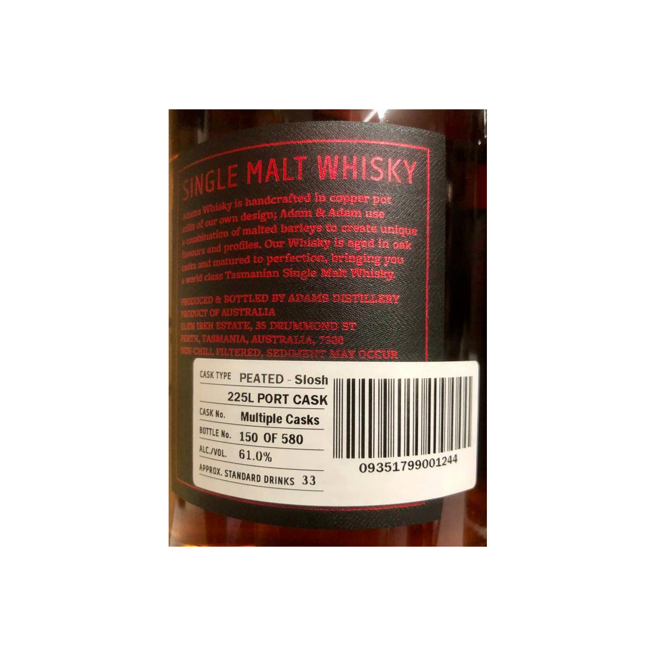 Adams Tasmanian Single Malt Whisky 3