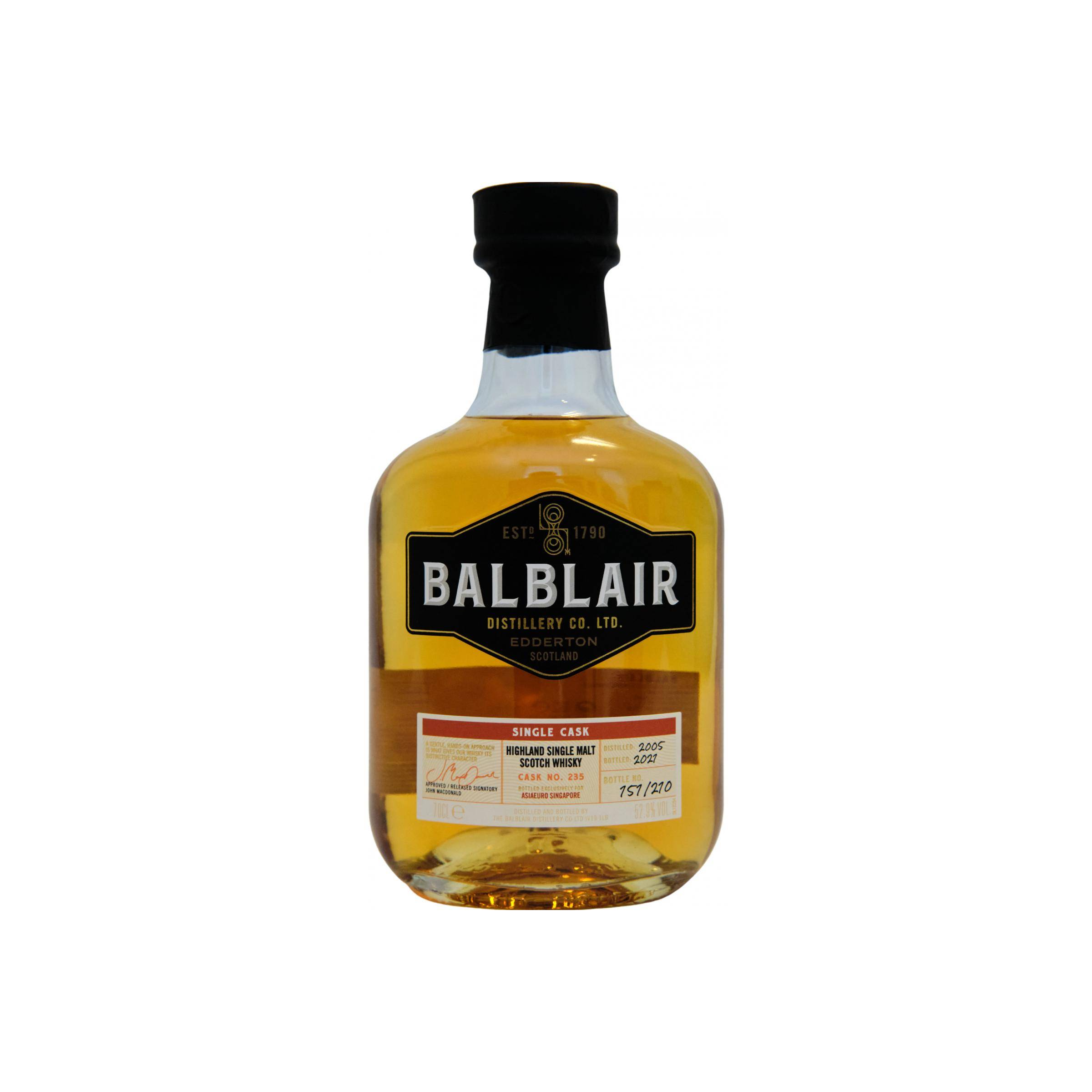 Balblair Single Cask 2005 15 Years Single Malt Whisky