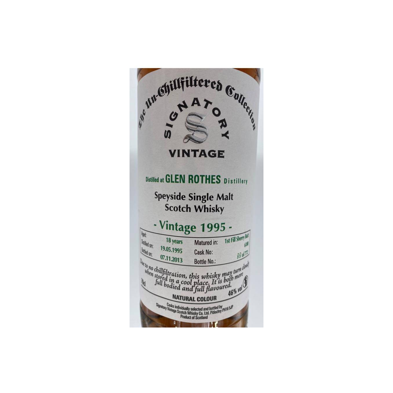 The Glenrothes The Un-Chillfiltered Collection 1995 18 Years Single Malt Whisky 2