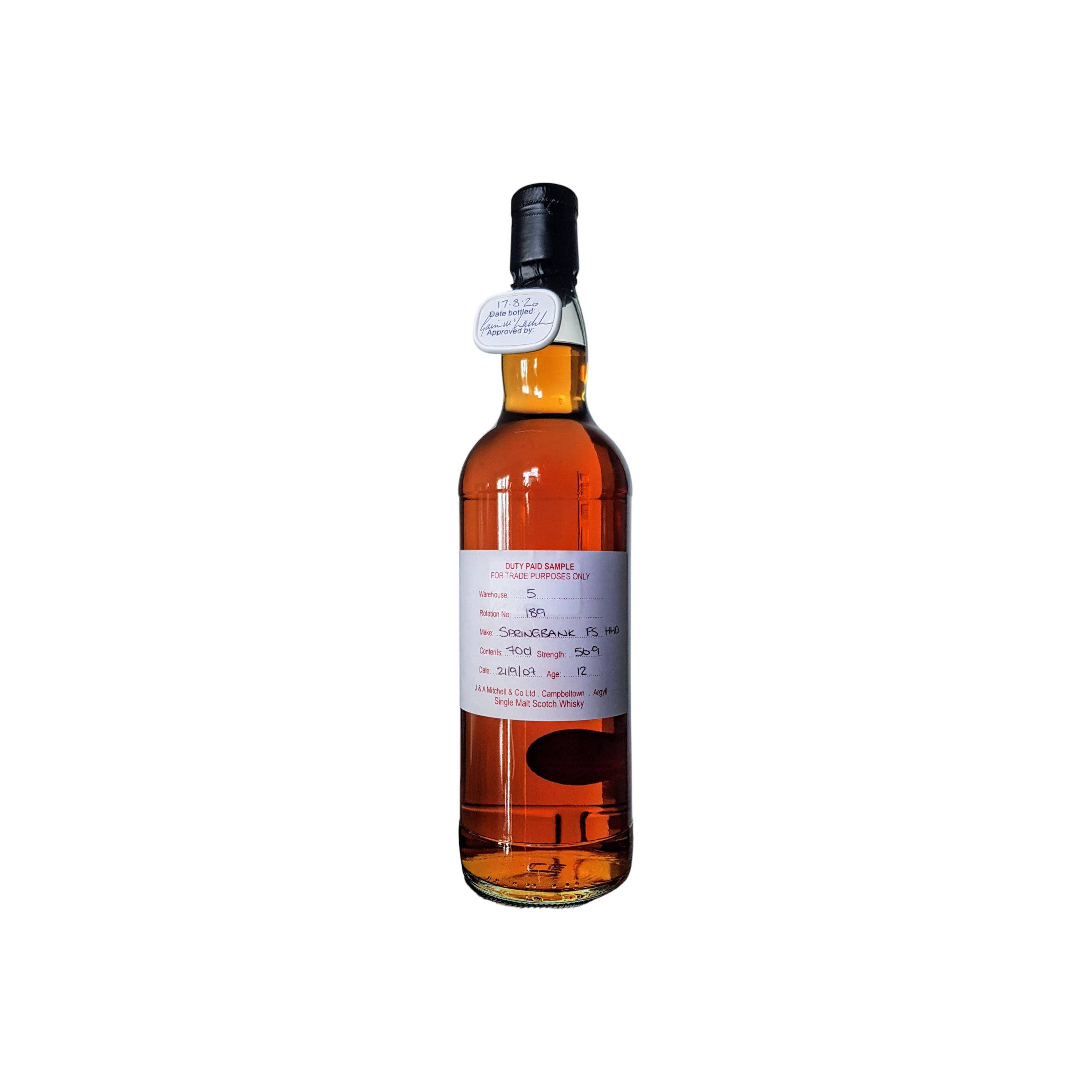 Springbank Duty Paid Sample - For Trade Purposes Only 2007 12 Years Single Malt Whisky