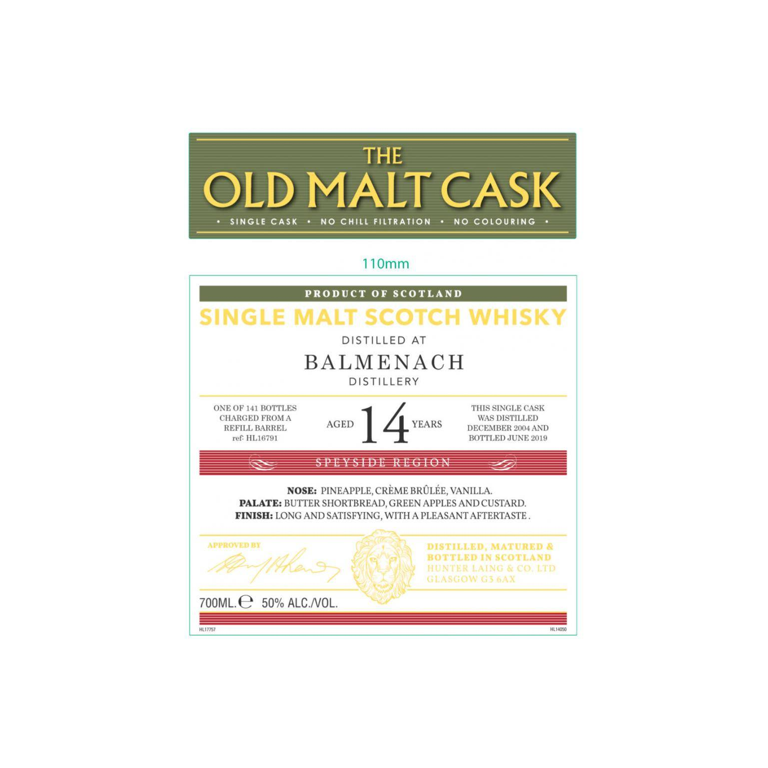 Balmenach Old Malt Cask 2004 14 Years Single Malt Whisky