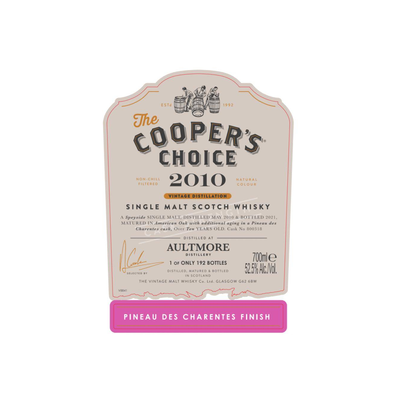 Aultmore The Cooper's Choice 2010 10 Years Single Malt Whisky 2