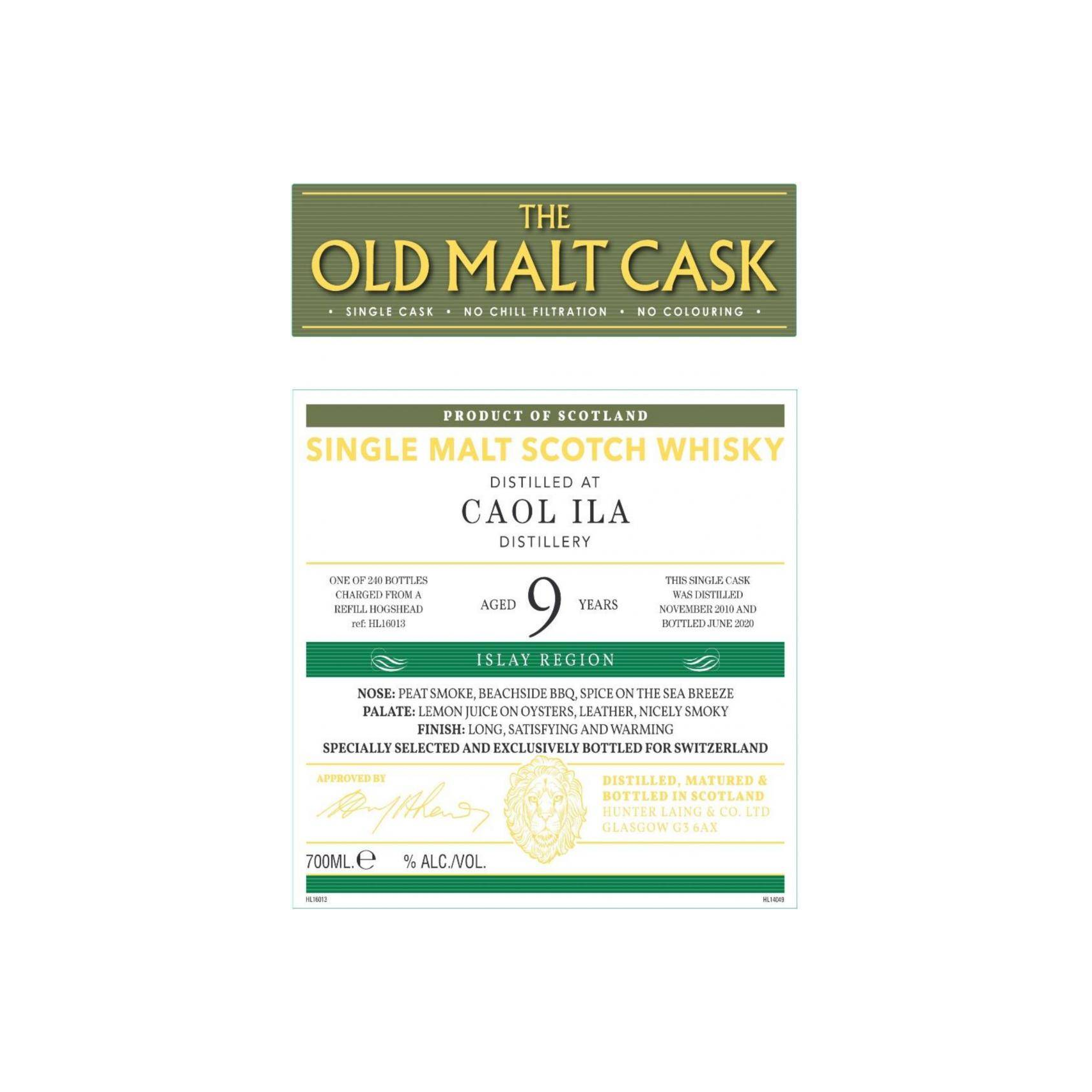 Caol Ila Old Malt Cask 2010 9 Years Single Malt Whisky