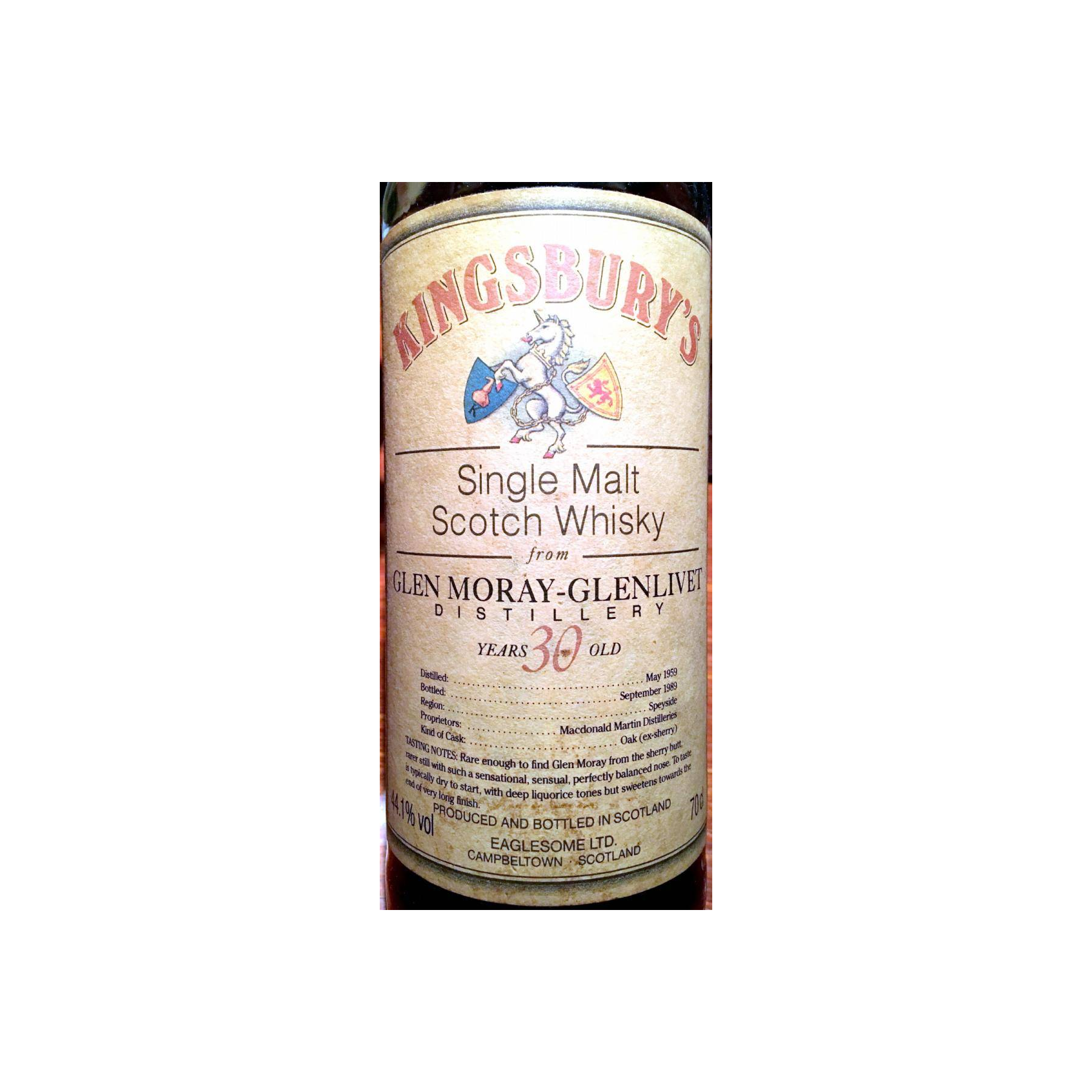 Glen Moray 1959 30 Years Single Malt Whisky