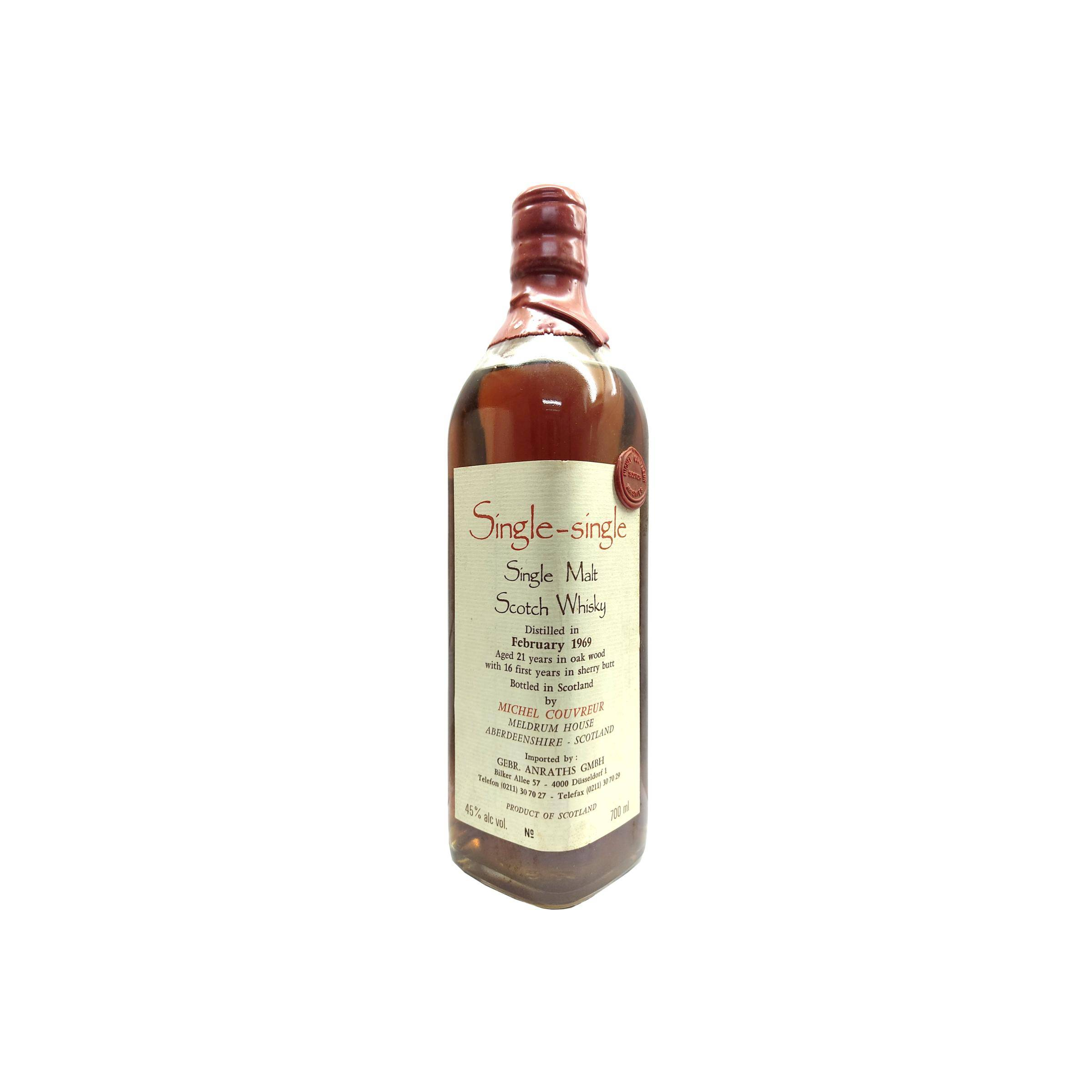 Michel Couvreur 1969 21 Years Single Malt Whisky