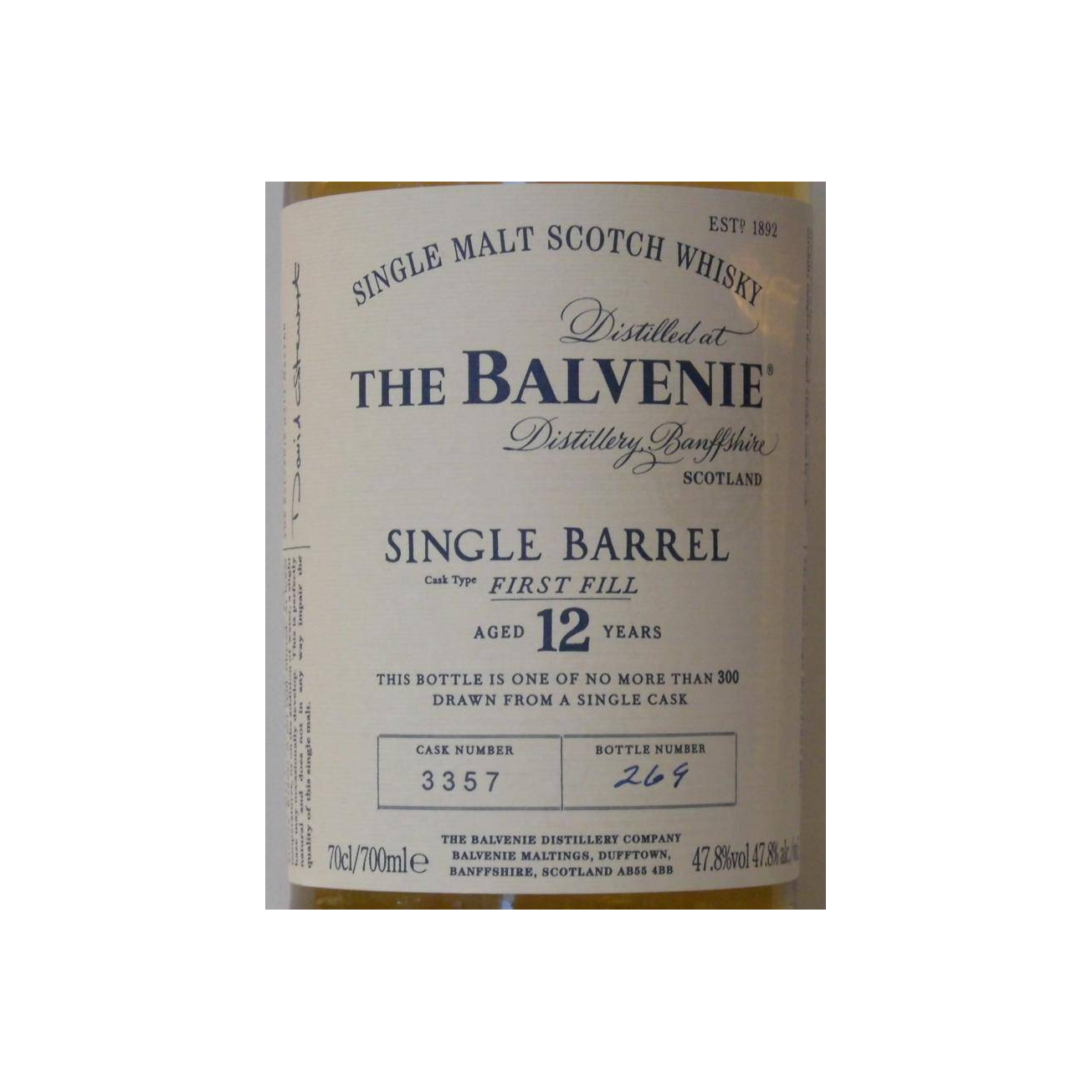 The Balvenie Single Cask 12 Years Single Malt Whisky