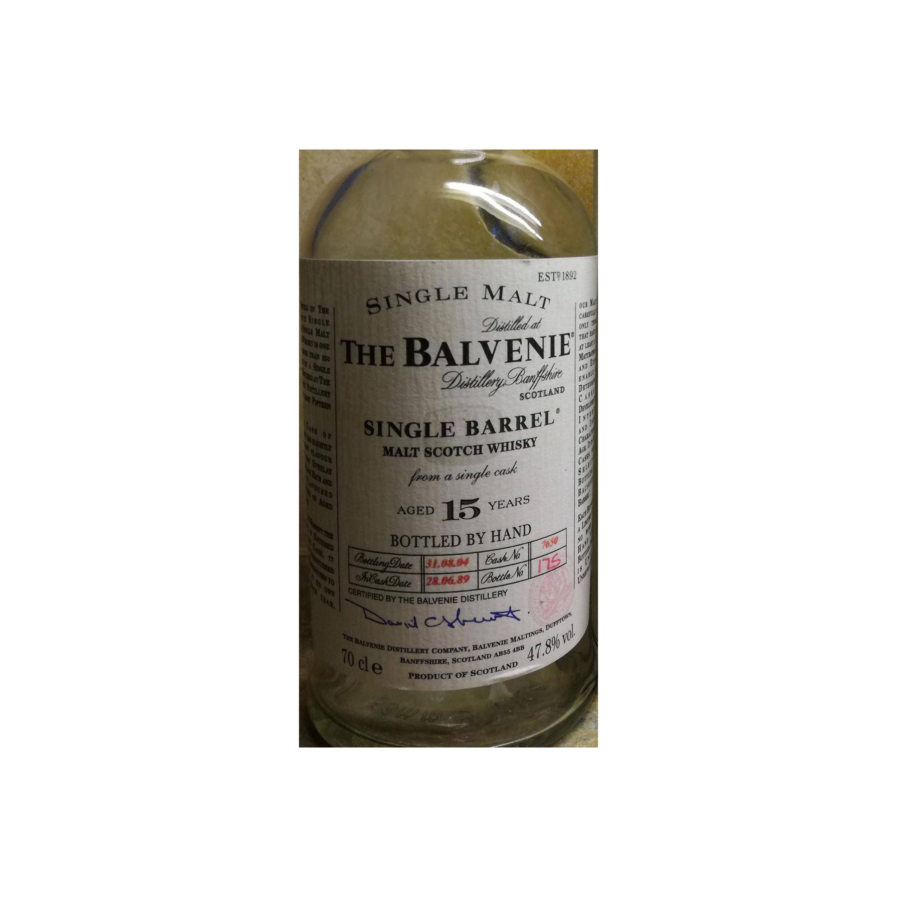 The Balvenie Single Cask 1989 15 Years Single Malt Whisky
