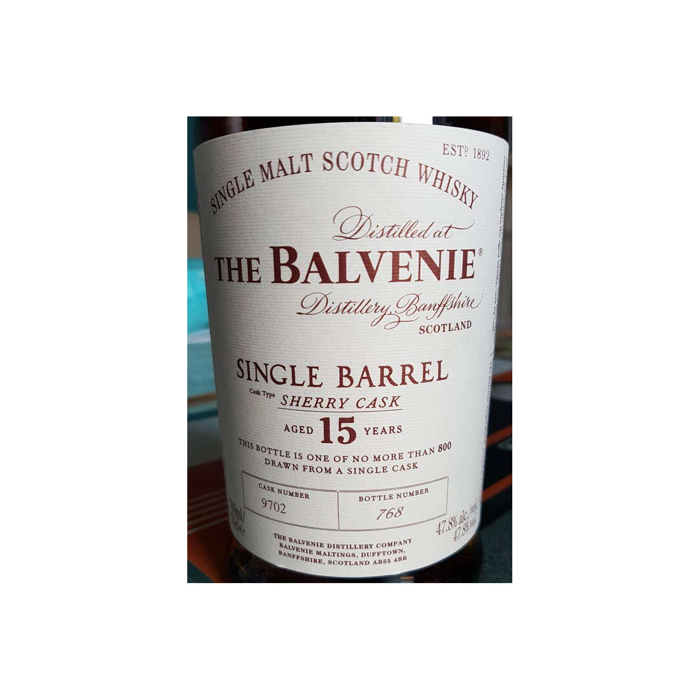 The Balvenie 15 Years Single Malt Whisky