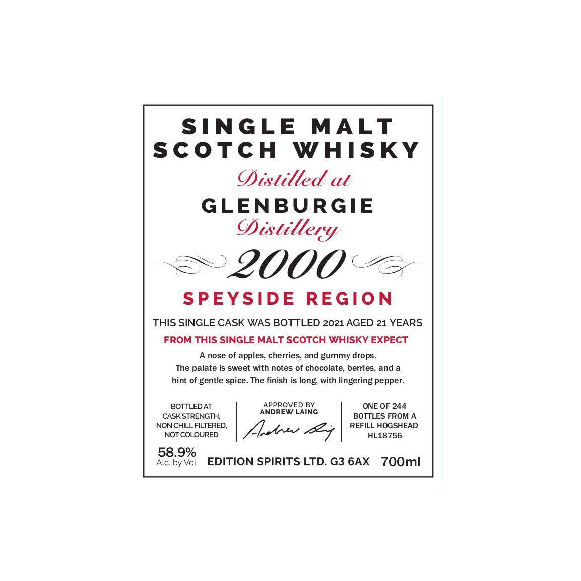 Glenburgie The First Editions 2000 21 Years Single Malt Whisky 3