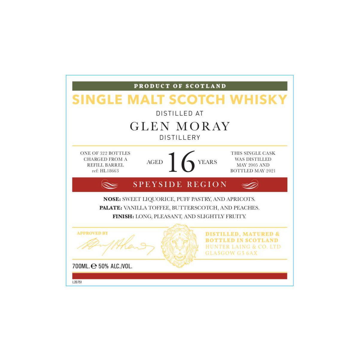 Glen Moray Old Malt Cask 2005 16 Years Single Malt Whisky 2