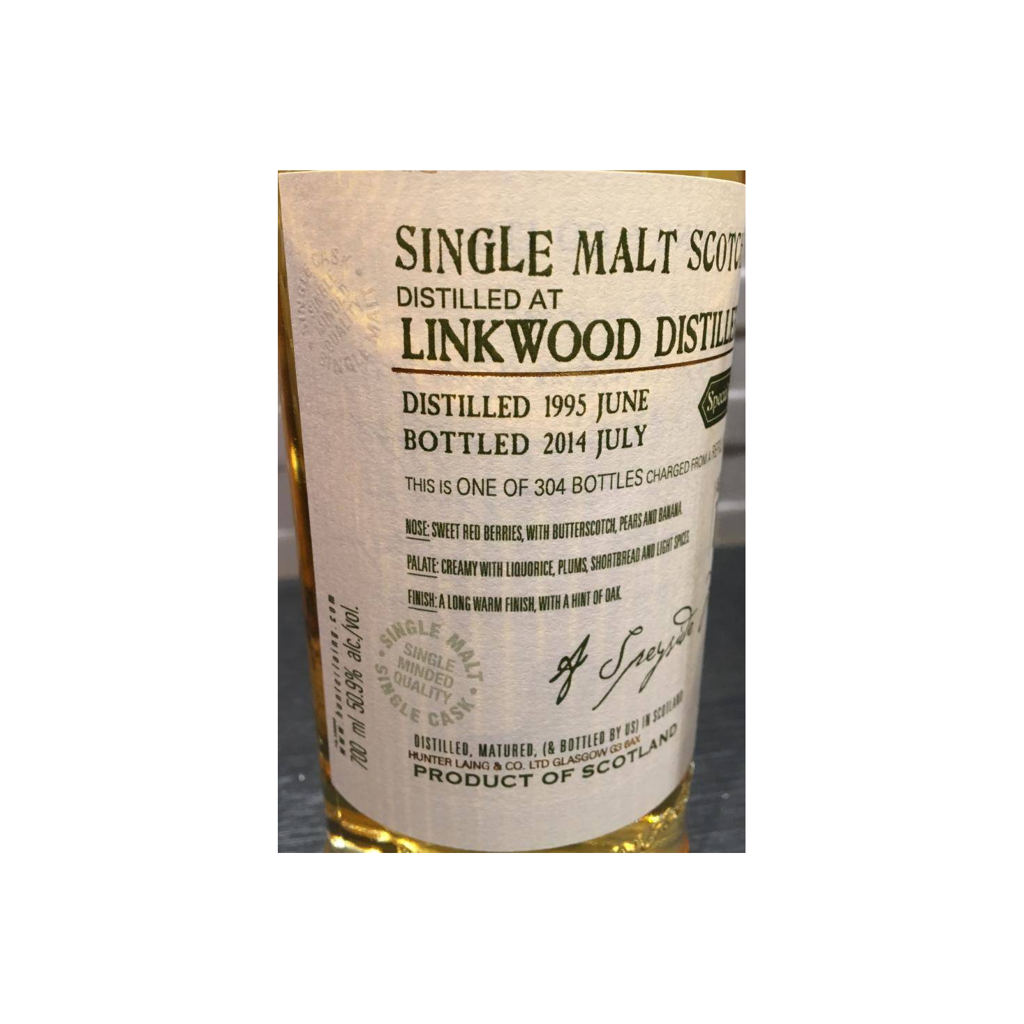 Linkwood Old Malt Cask 1995 19 Years Single Malt Whisky