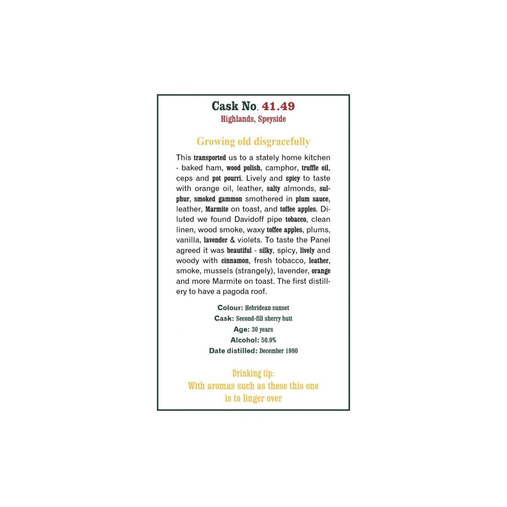 The Scotch Malt Whisky Society 1980 30 Years Single Malt Whisky