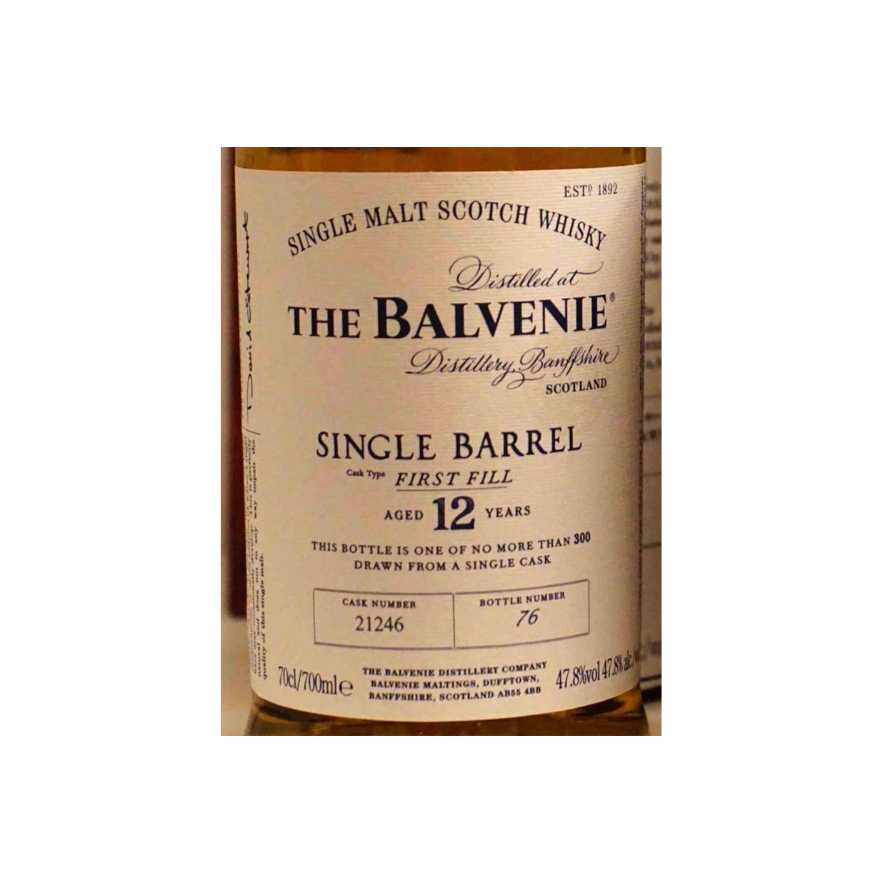 The Balvenie Single Cask 12 Years Single Malt Whisky 2