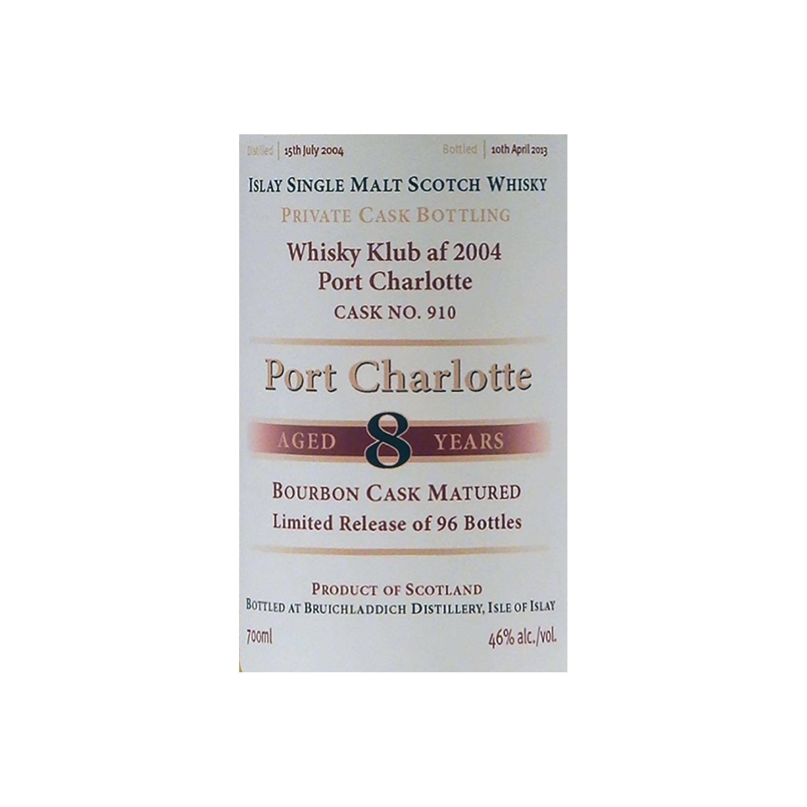 Port Charlotte 2004 8 Years Single Malt Whisky 2