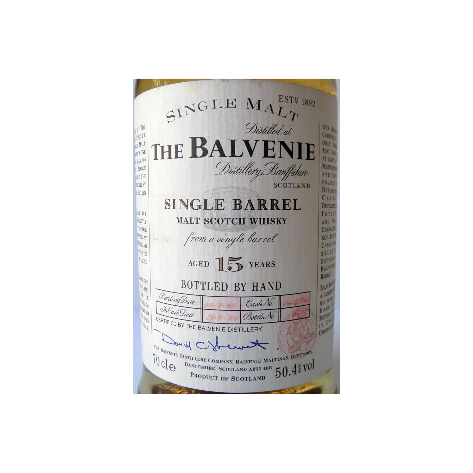 The Balvenie Single Cask 1979 15 Years Single Malt Whisky 2