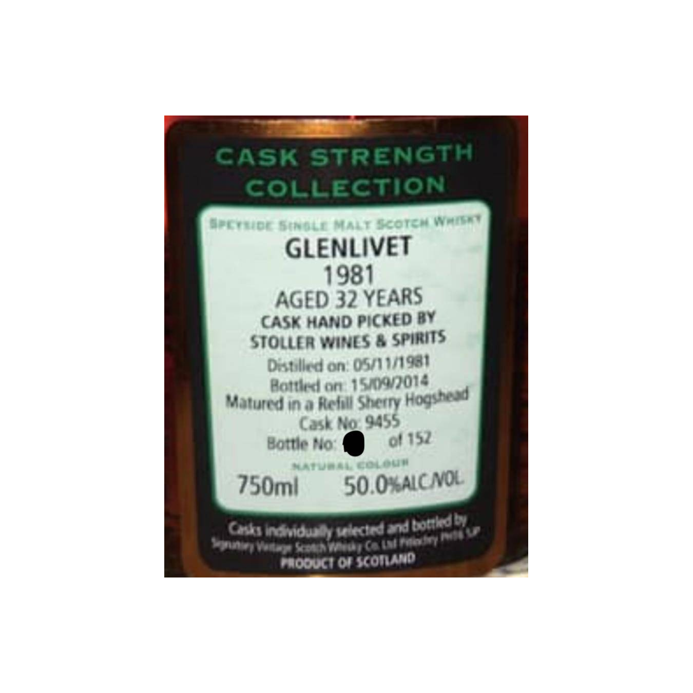 The Glenlivet Cask Strength Collection 1981 32 Years Single Malt Whisky