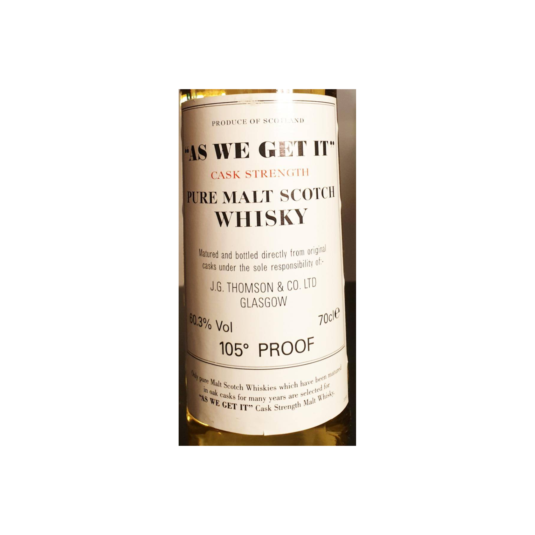 As We Get It Pure Malt Scotch Whisky