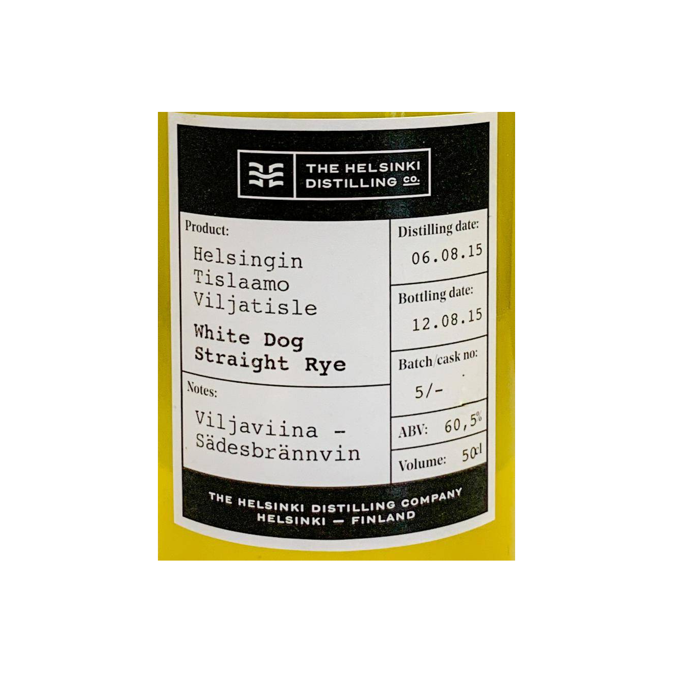 Helsinki Whiskey White Dog - Straight Rye 2