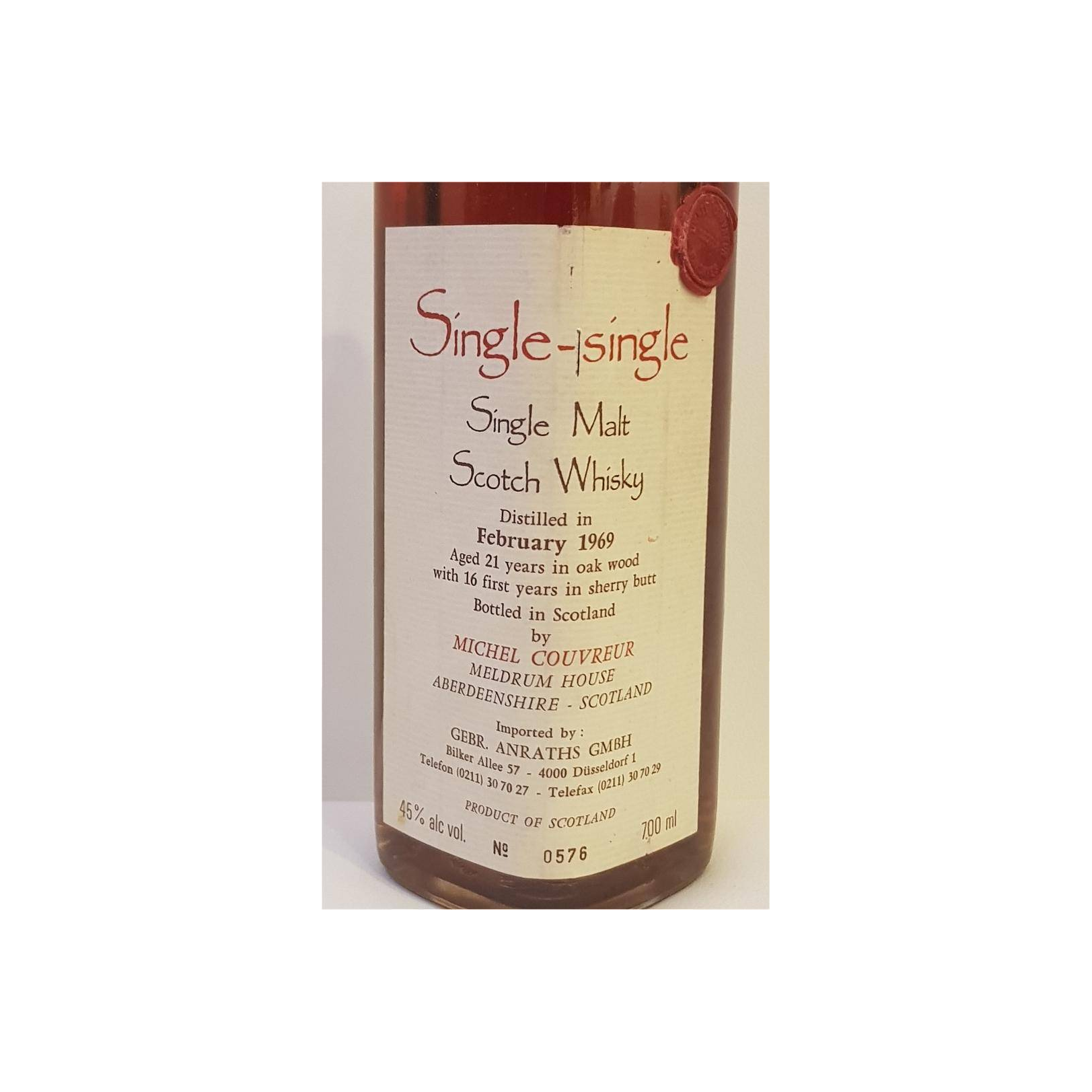 Michel Couvreur 1969 21 Years Single Malt Whisky 2
