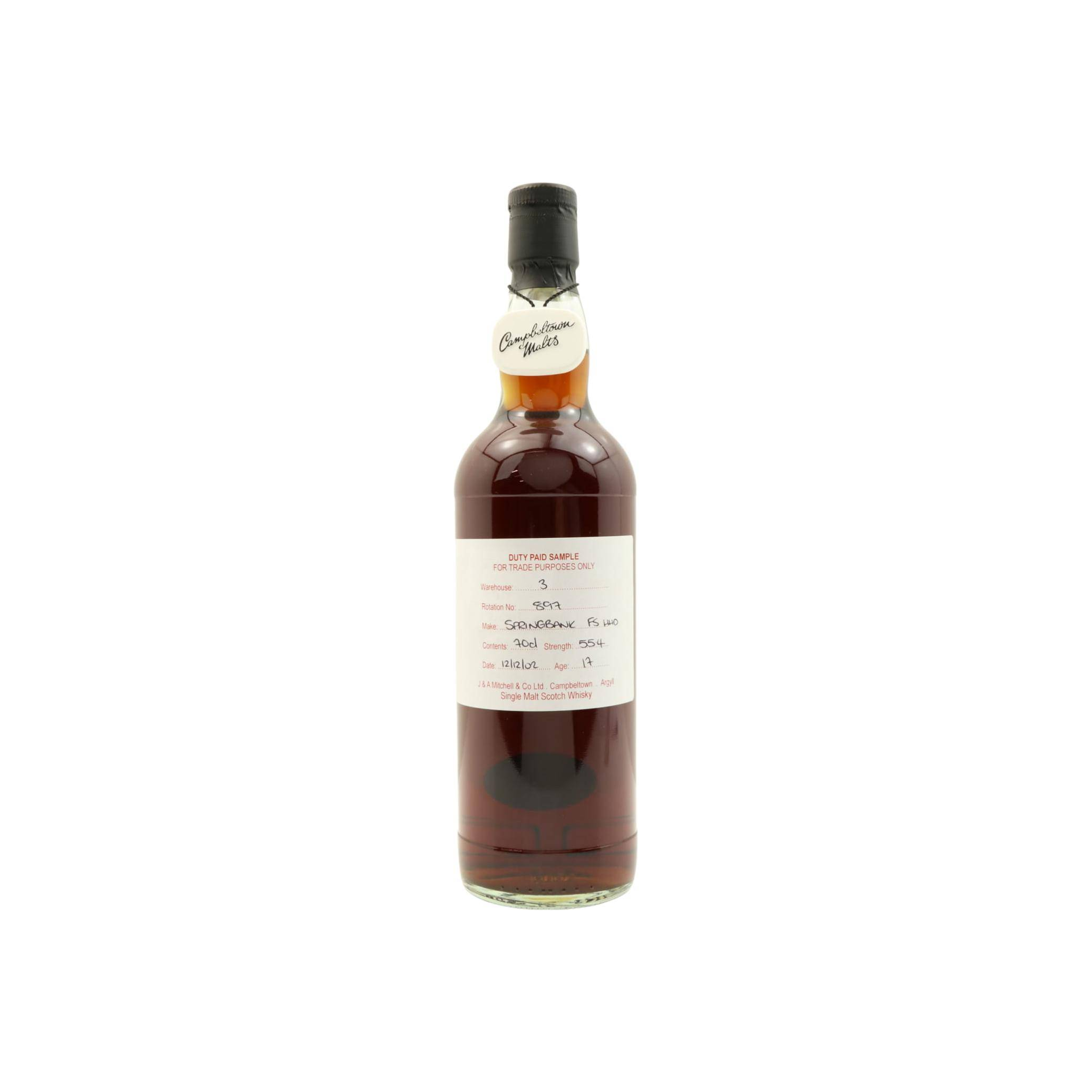 Springbank Duty Paid Sample - For Trade Purposes Only 2002 17 Years Single Malt Whisky
