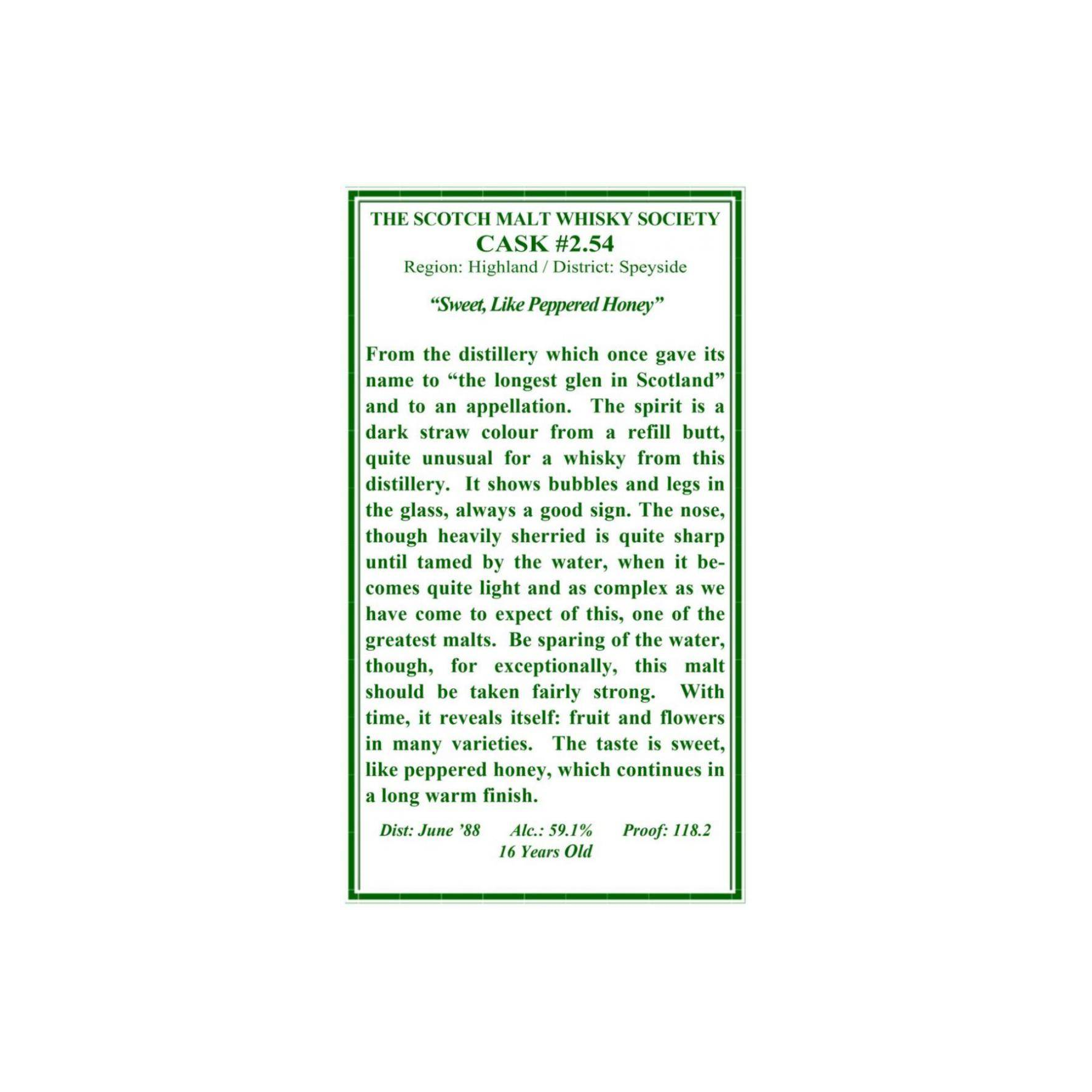 The Scotch Malt Whisky Society 1988 16 Years Single Malt Whisky