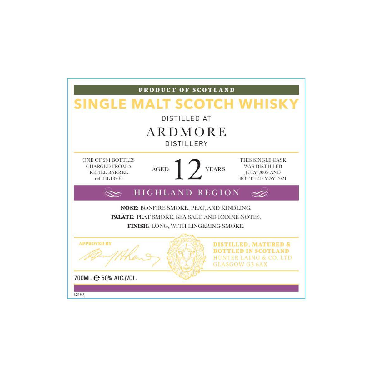 Ardmore Old Malt Cask 2008 12 Years Single Malt Whisky