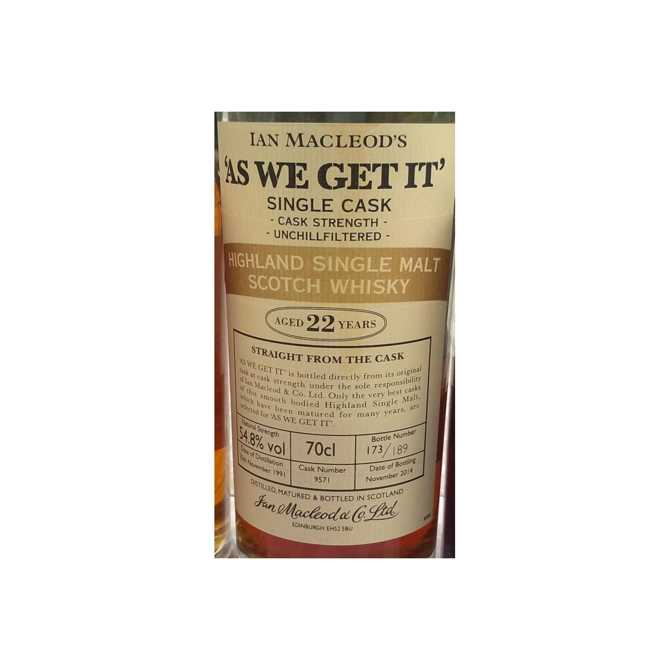 Ian Macleod 1991 22 Years Single Malt Whisky