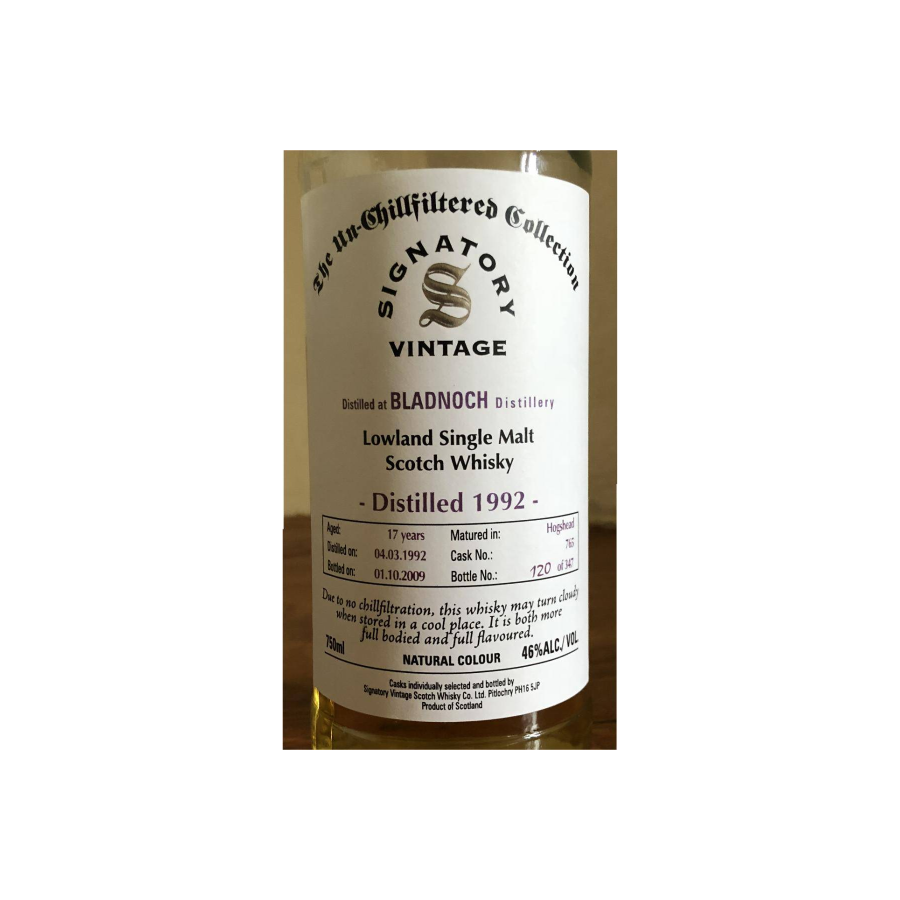 Bladnoch The Un-Chillfiltered Collection 1992 17 Years Single Malt Whisky