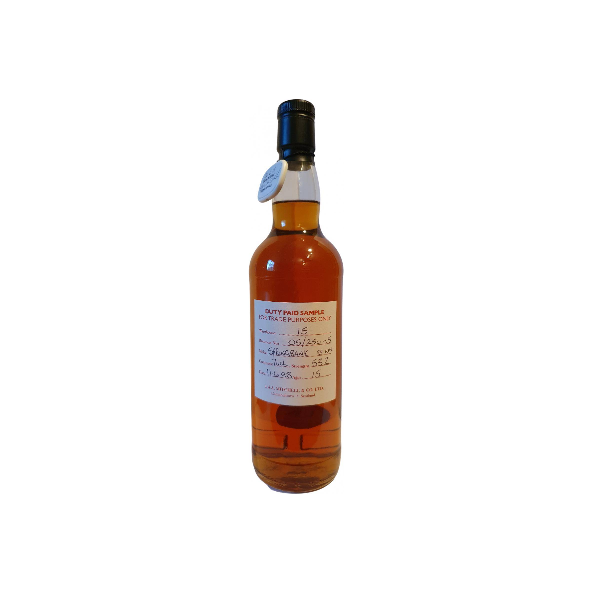 Springbank Duty Paid Sample - For Trade Purposes Only 1998 15 Years Single Malt Whisky