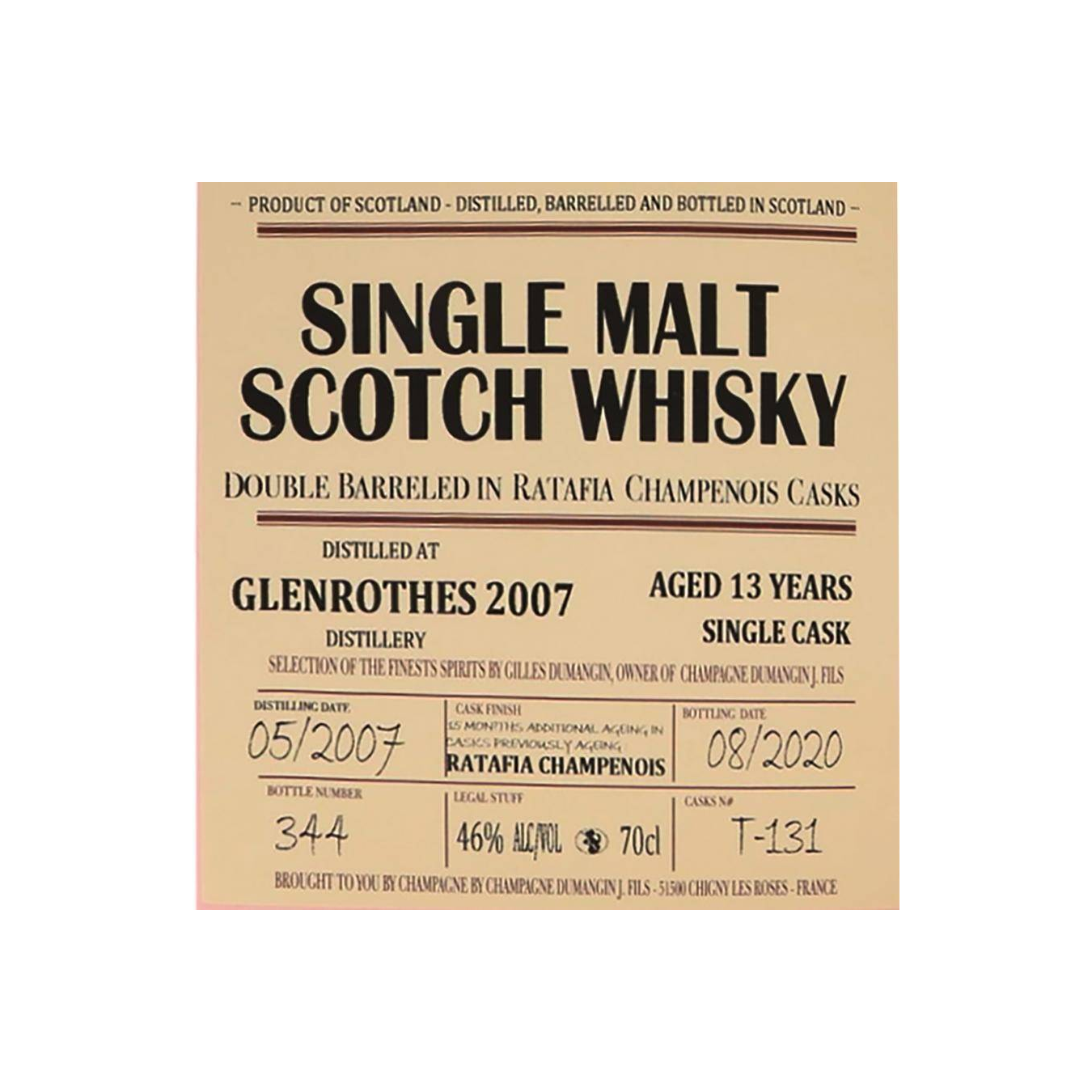 The Glenrothes Single Cask 2007 13 Years Single Malt Whisky 3