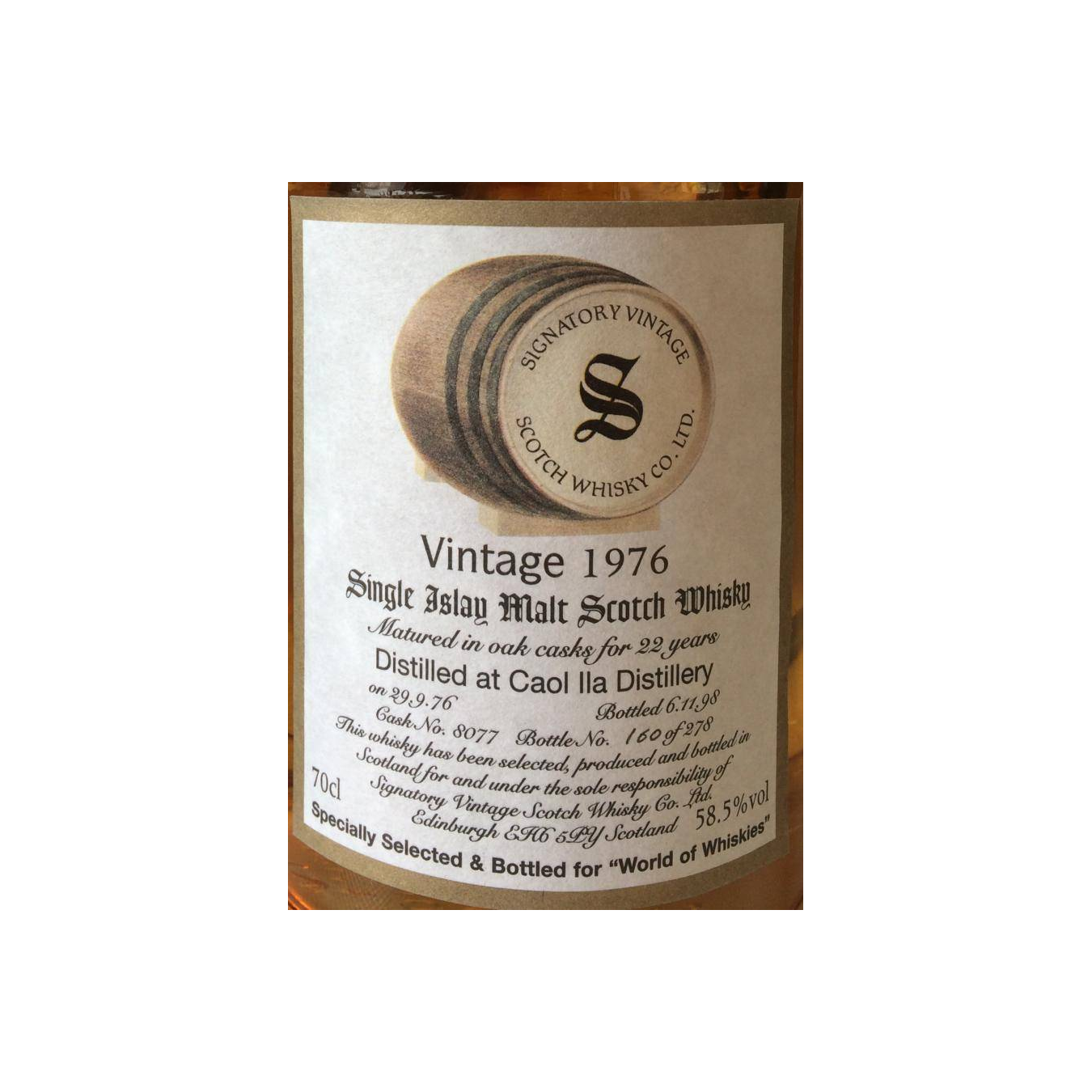 Caol Ila Vintage Collection - Dumpy 1976 22 Years Single Malt Whisky