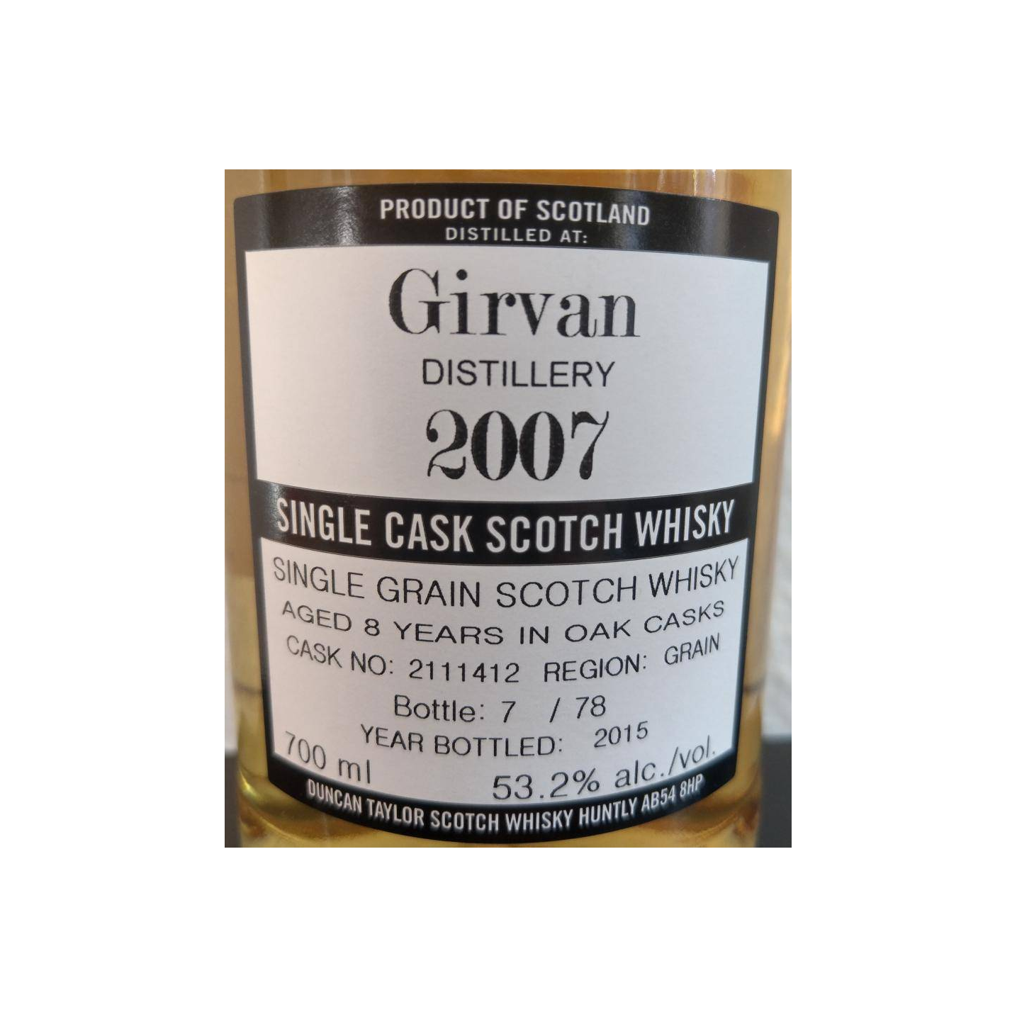 Girvan The Octave 2007 8 Years Single Grain Whisky 2