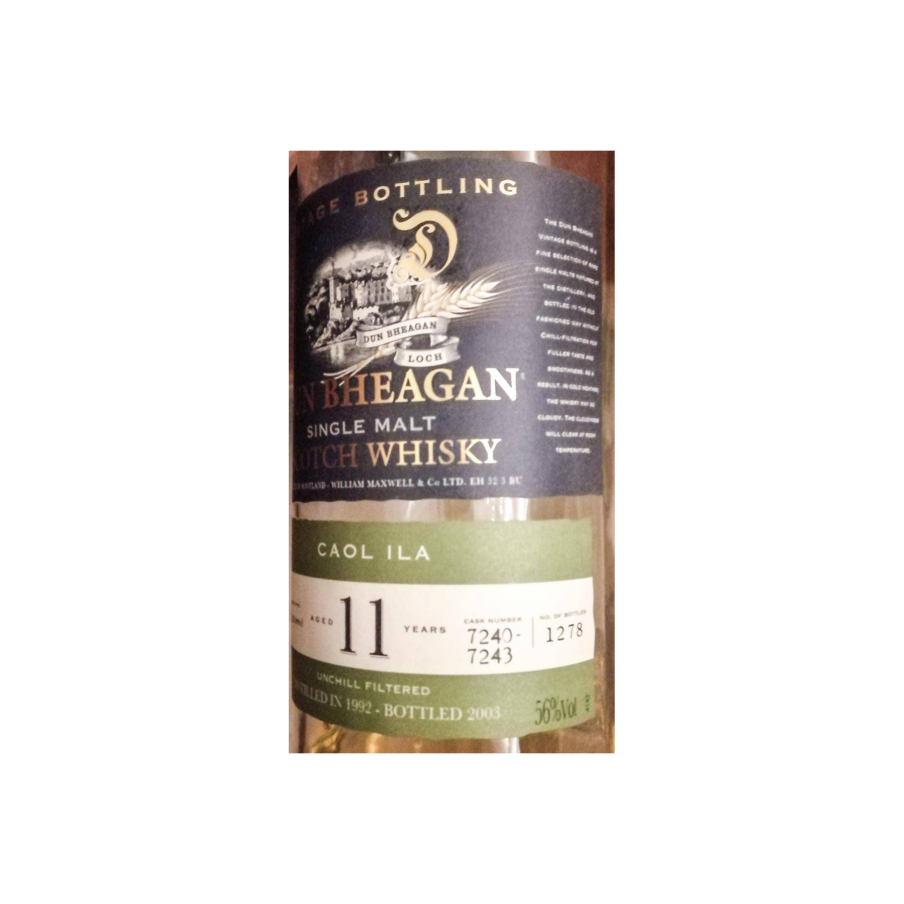 Caol Ila 1992 11 Years Single Malt Whisky